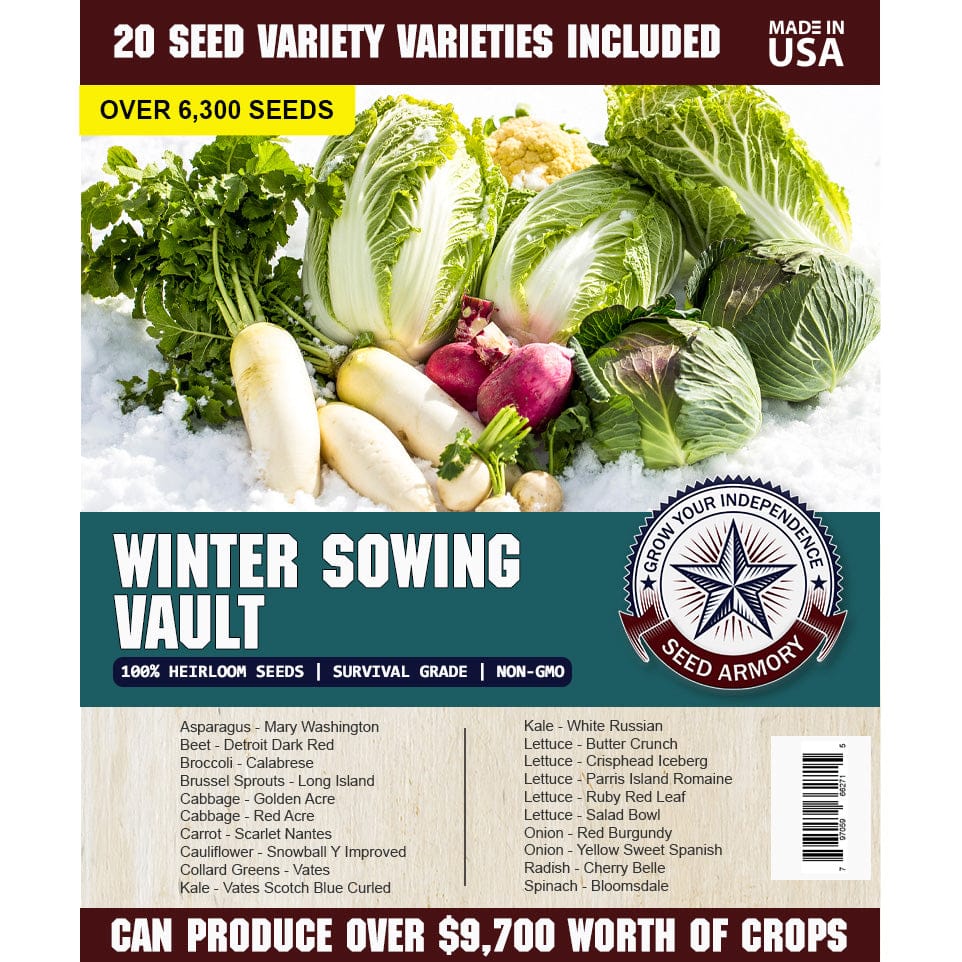 Seed Armory Survival Vaults Winter Sowing Vault - 20 Non-GMO Heirloom Seed Varieties Winter Sowing Vault - 20 Heirloom Varieties | Seed Armory