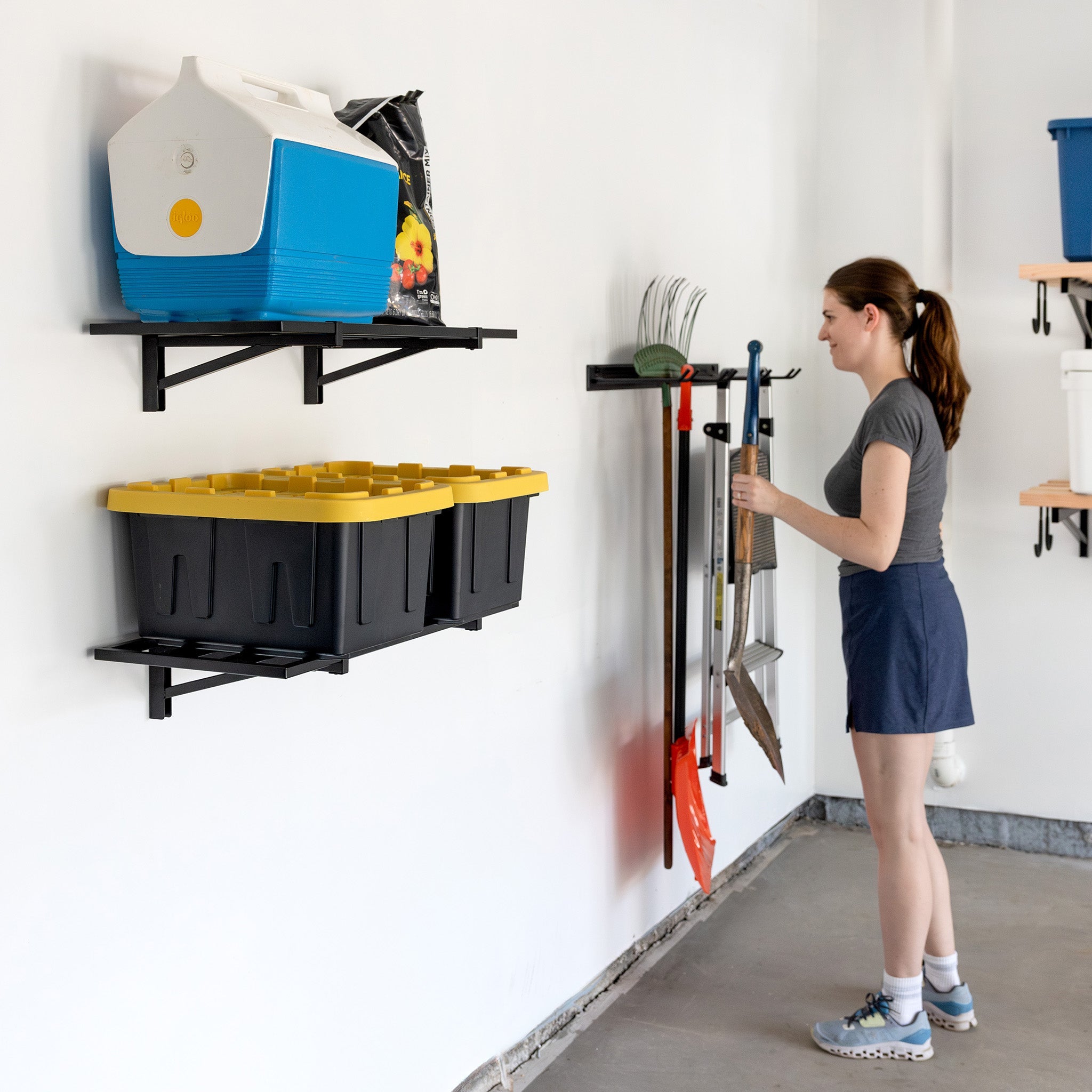 1' x 2' Bristol Garage Wall Mount Shelves | 2 Pack | Black