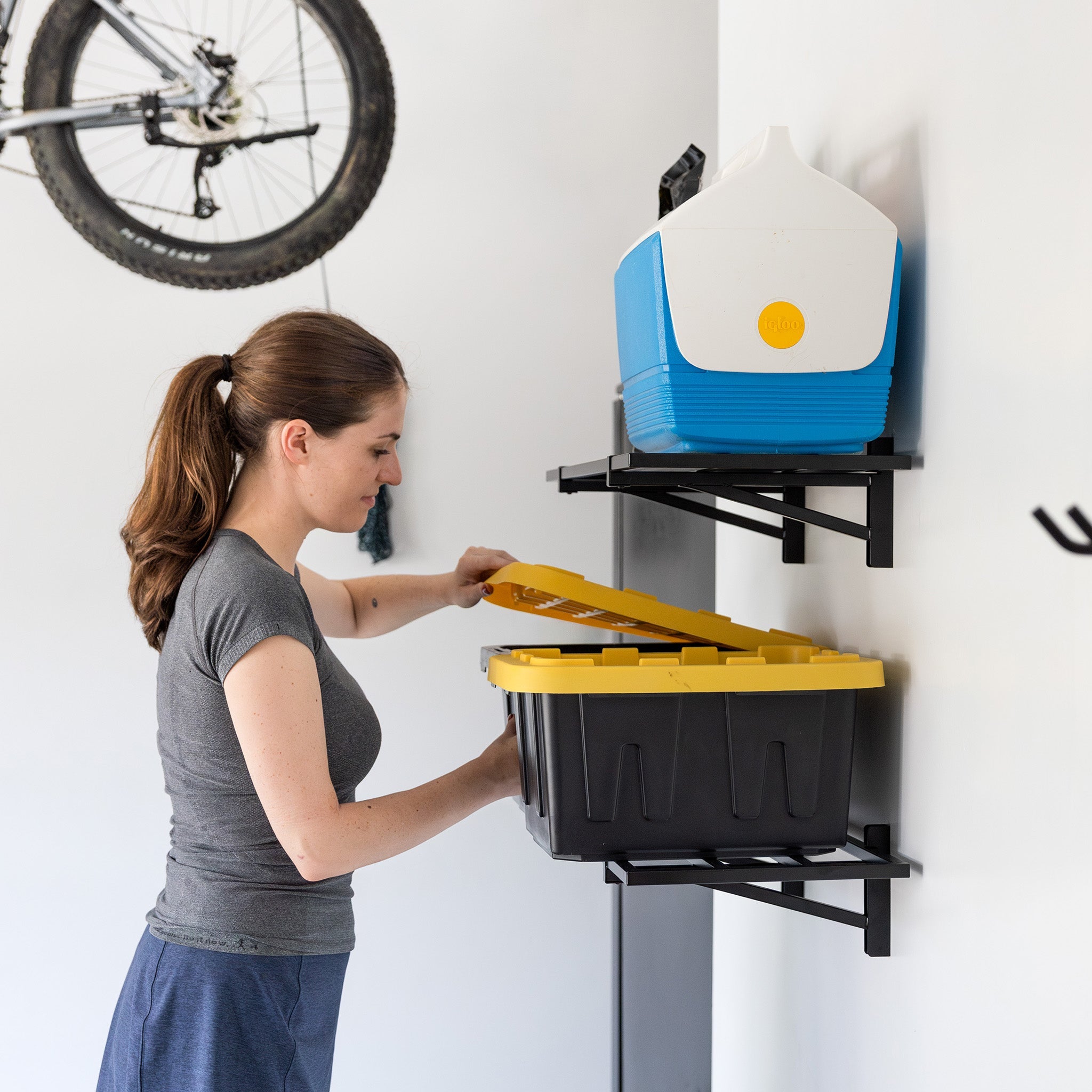 1' x 2' Bristol Garage Wall Mount Shelves | 2 Pack | Black