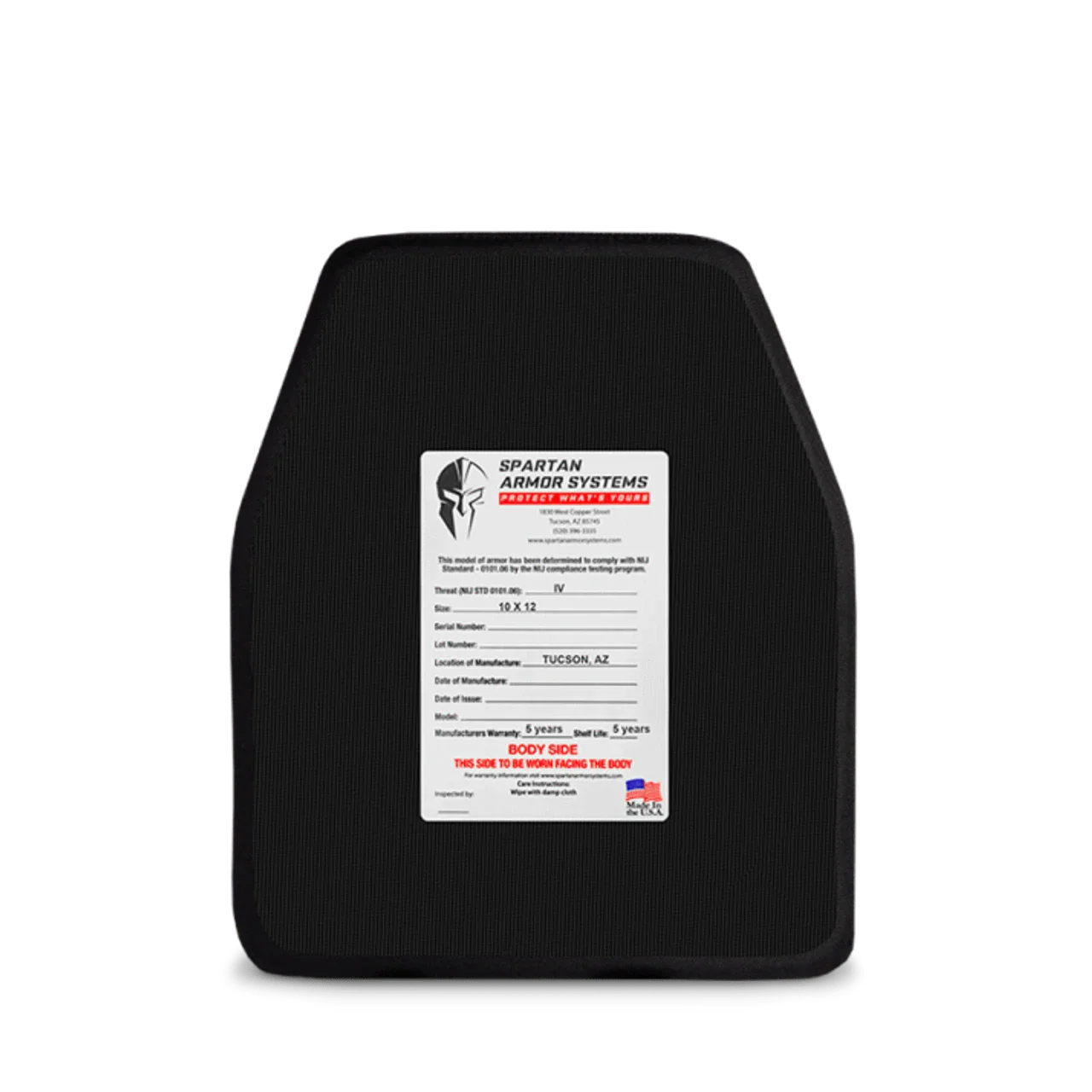 Spartan Level IV Ceramic Body Armor Package