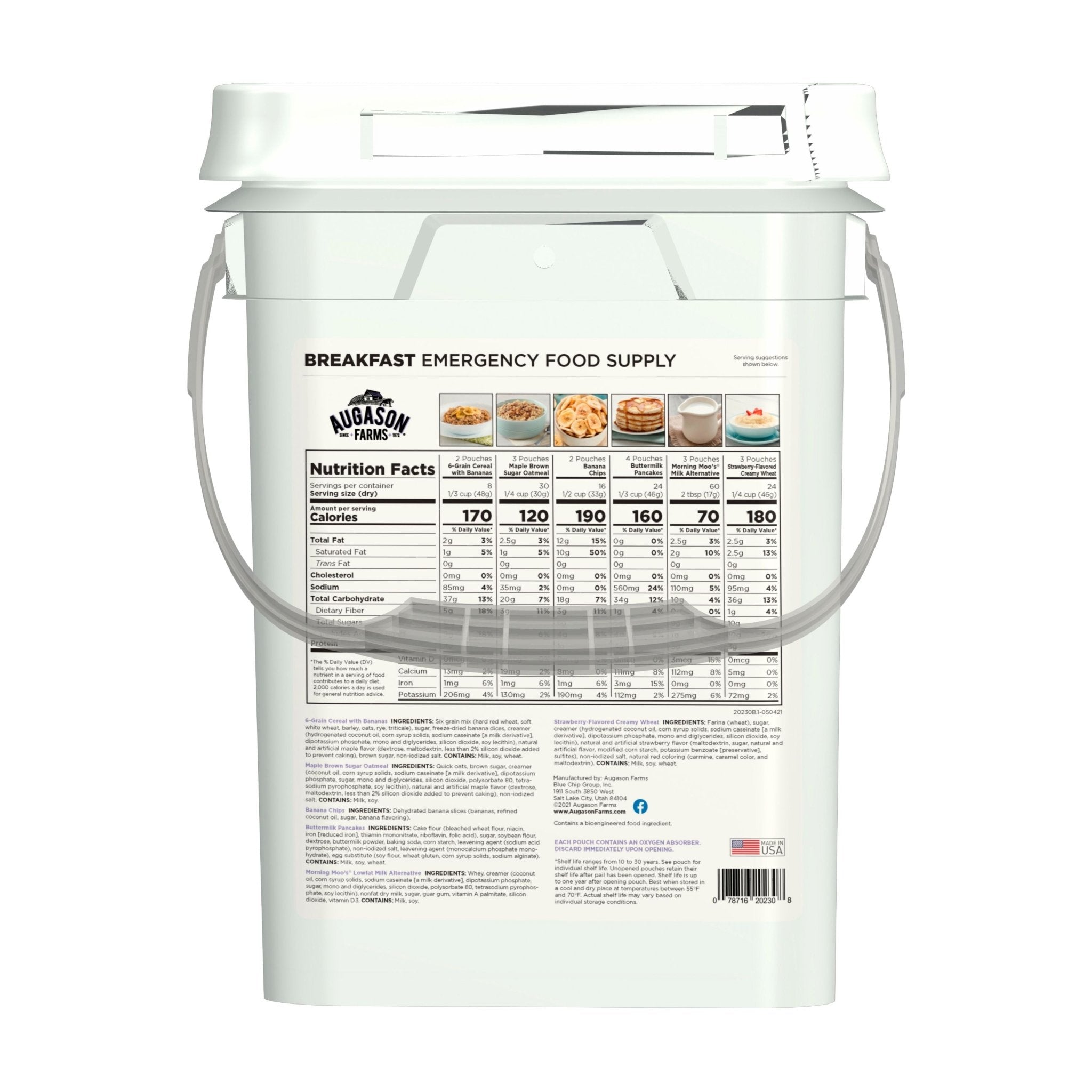 Breakfast Variety Pail, 162 Servings