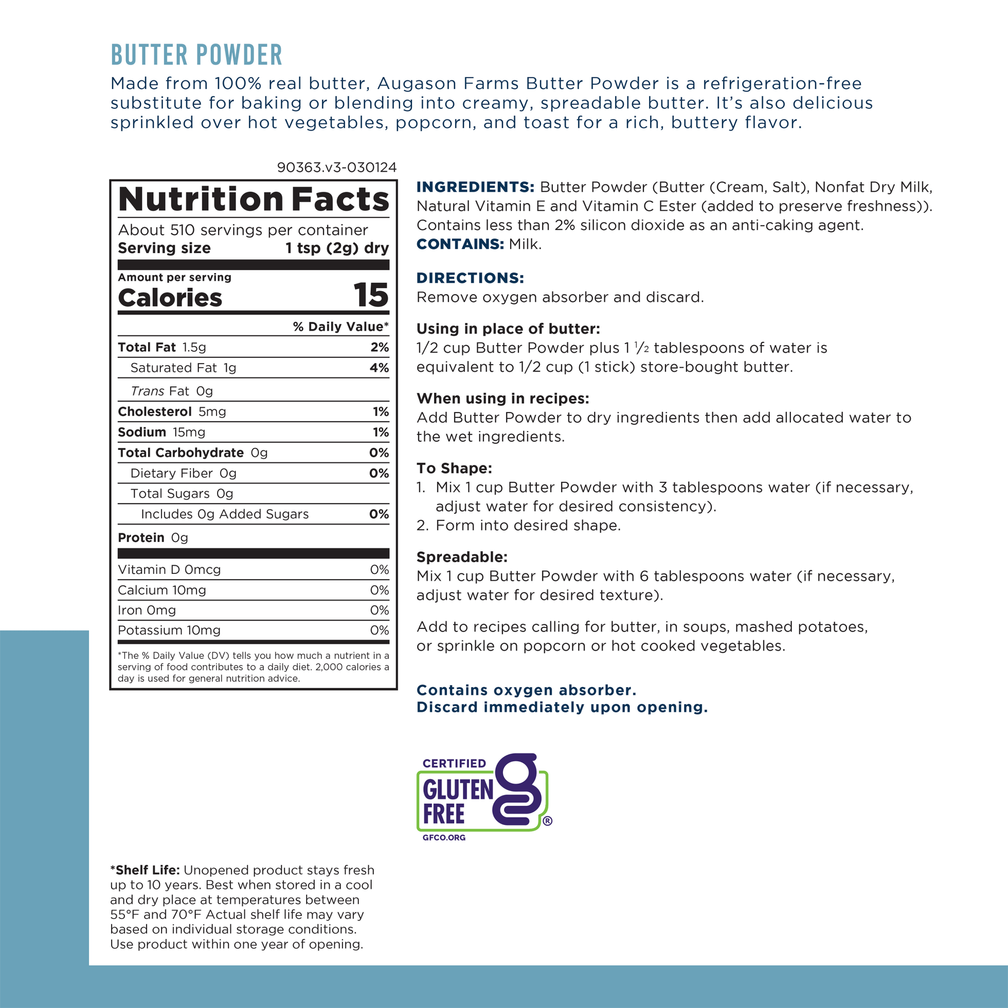 Butter Powder Can, 510 Servings