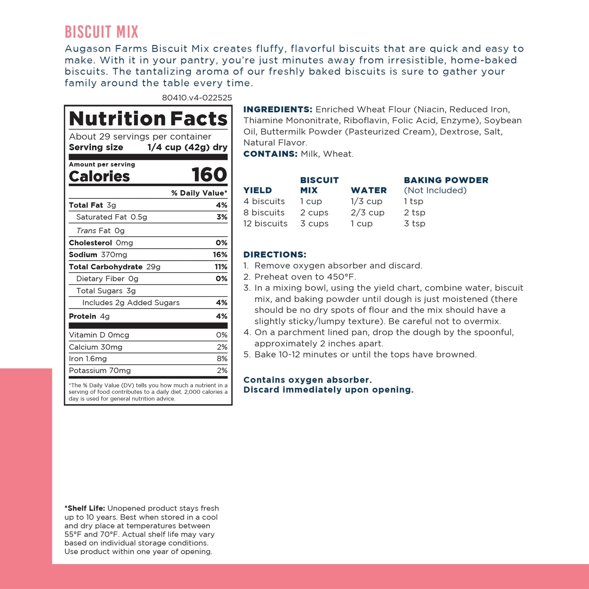 Buttermilk Biscuit Mix Can, 29 Servings