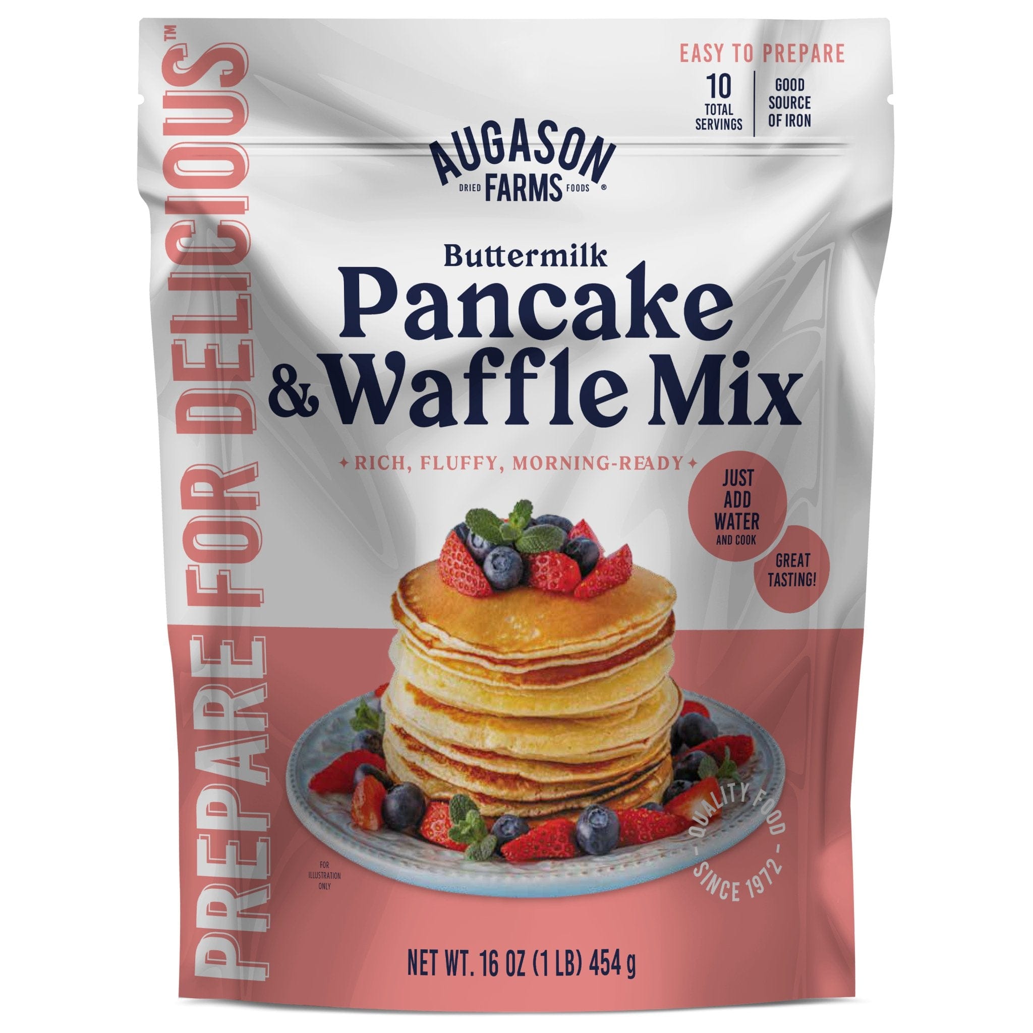 Augason Farms Buttermilk Pancake & Waffle Mix Pouch, 10 Servings Buttermilk Pancake & Waffle Mix Pouch - 10 Servings