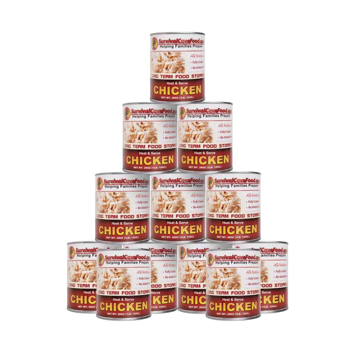 Survival Cave Chicken 12 – 28 oz Cans – Ready to Eat Canned Meat
