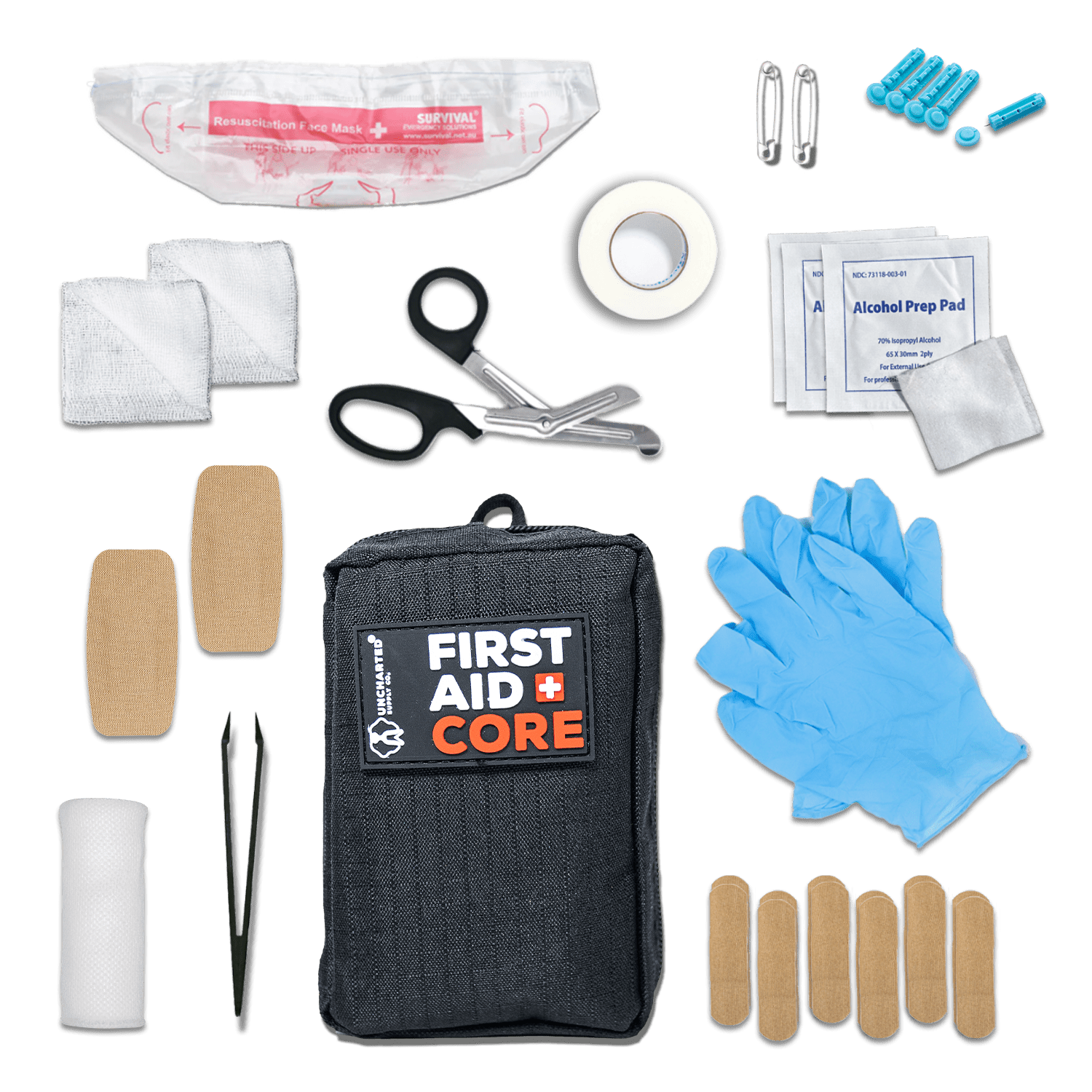 Uncharted Supply Company First Aid Kits First Aid Core First Aid Core - Compact Emergency Medical Kit for Everyday Injuries