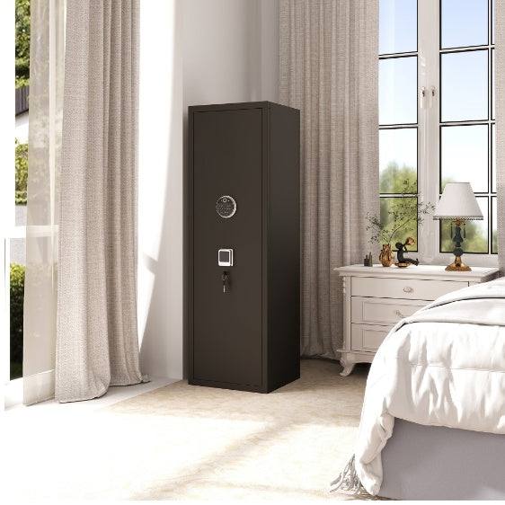 Large Biometric Gun Safe with 3 Pistol Pouches & Adjustable Stand