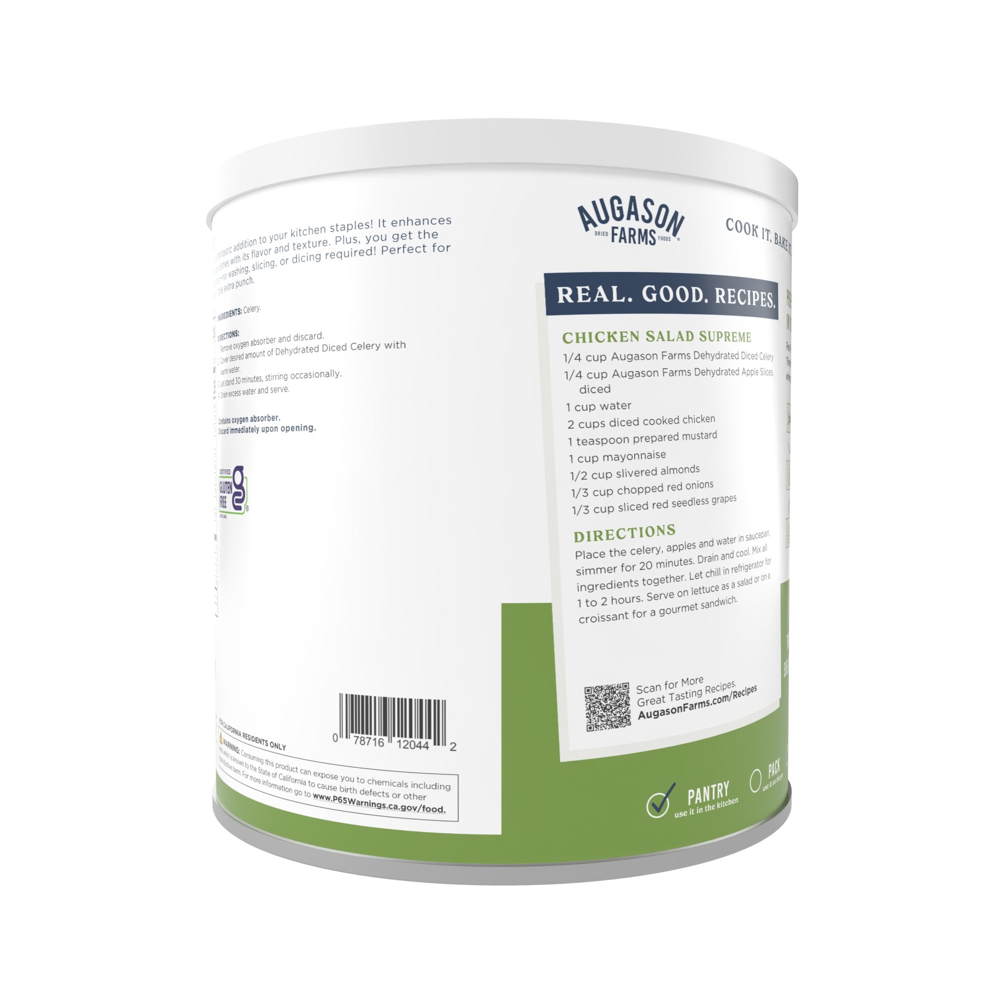 Dehydrated Cross Cut Celery Can, 73 Servings