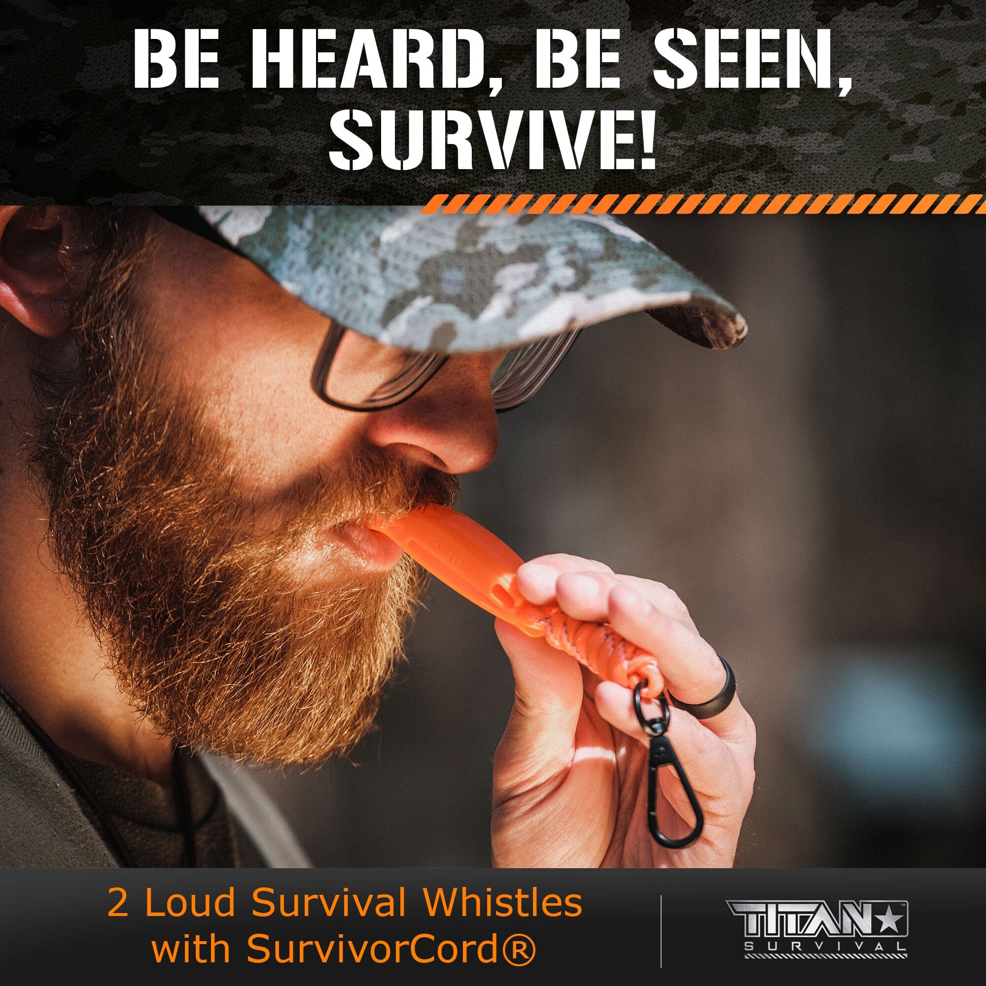 TITAN Survival Care Emergency Whistles, 2-PACK Emergency Whistles, 2-Pack | TITAN Survival