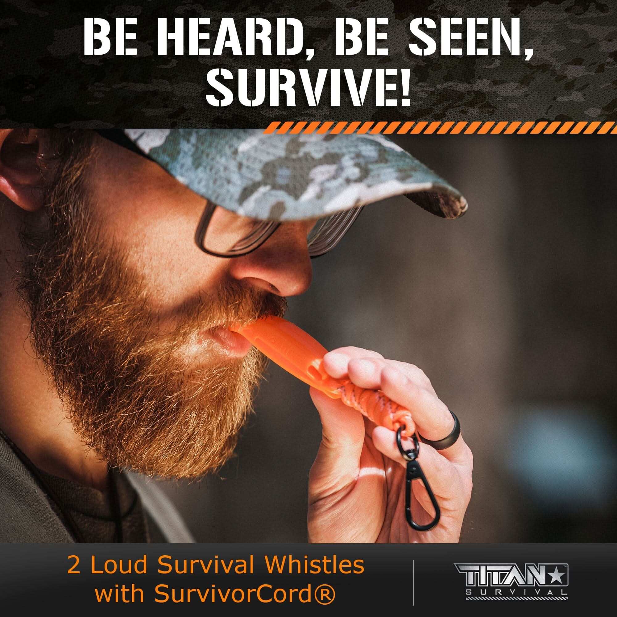 TITAN Survival Care Emergency Whistles, 2-PACK Emergency Whistles, 2-Pack | TITAN Survival