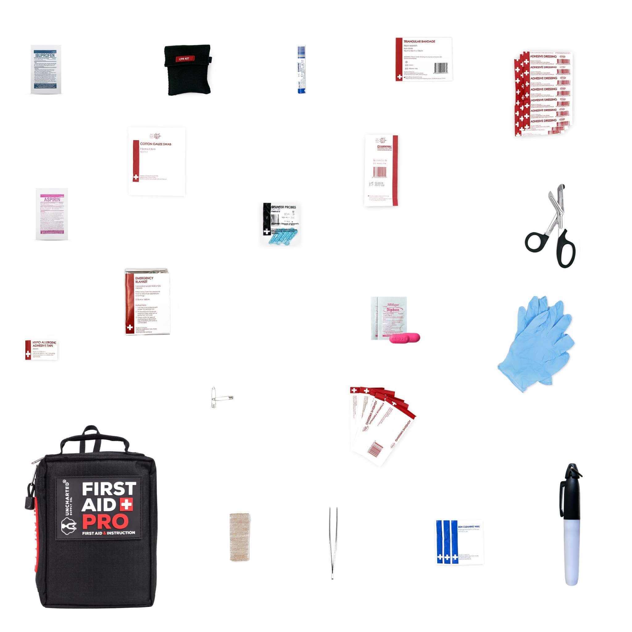 Uncharted Supply Company First Aid Kits First Aid Pro First Aid Pro: Compact Emergency Kit for Outdoor & Home Safety