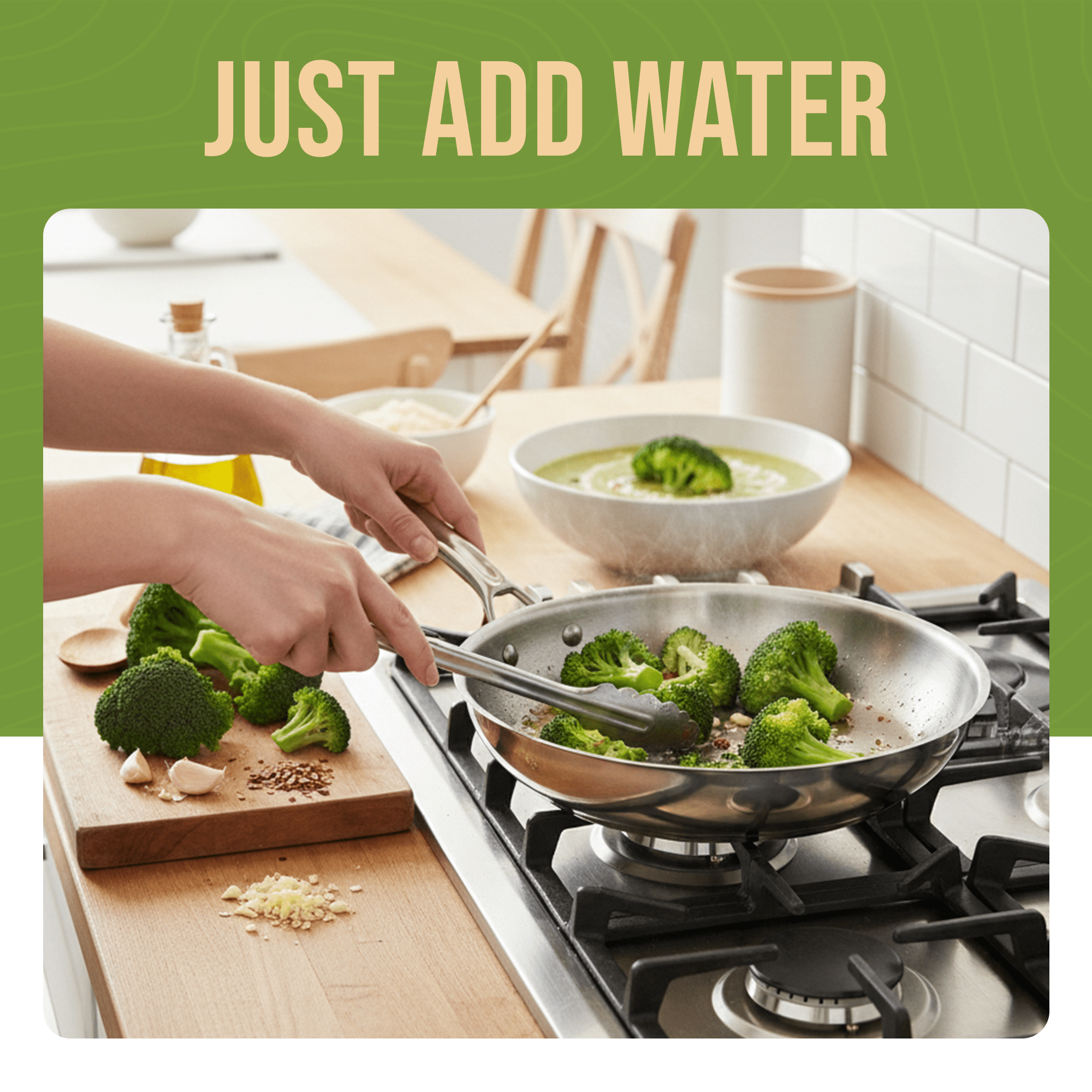 Can of Augason Farms freeze dried broccoli florets and stems for cooking and emergency storage