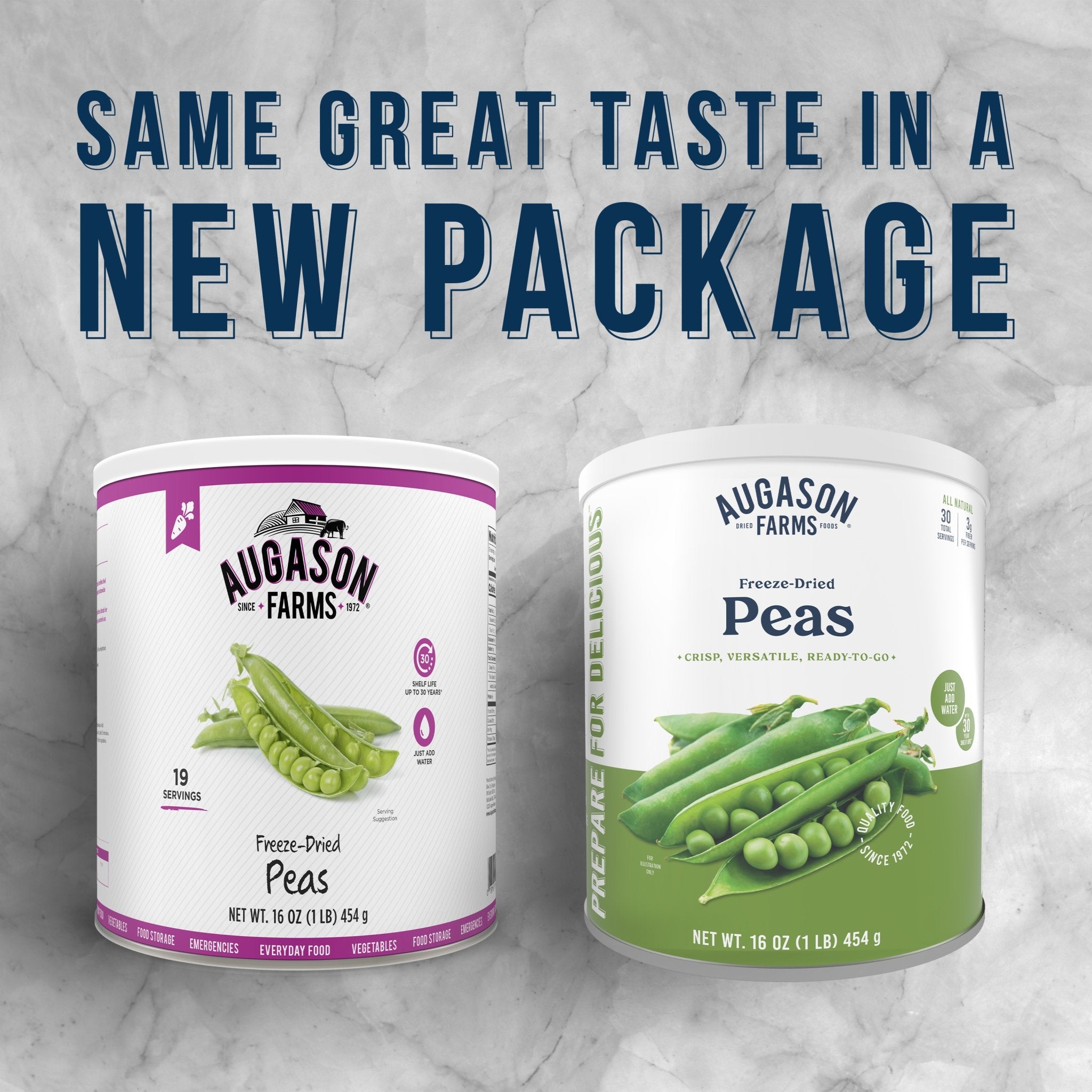 Freeze Dried Peas Can, 30 Servings