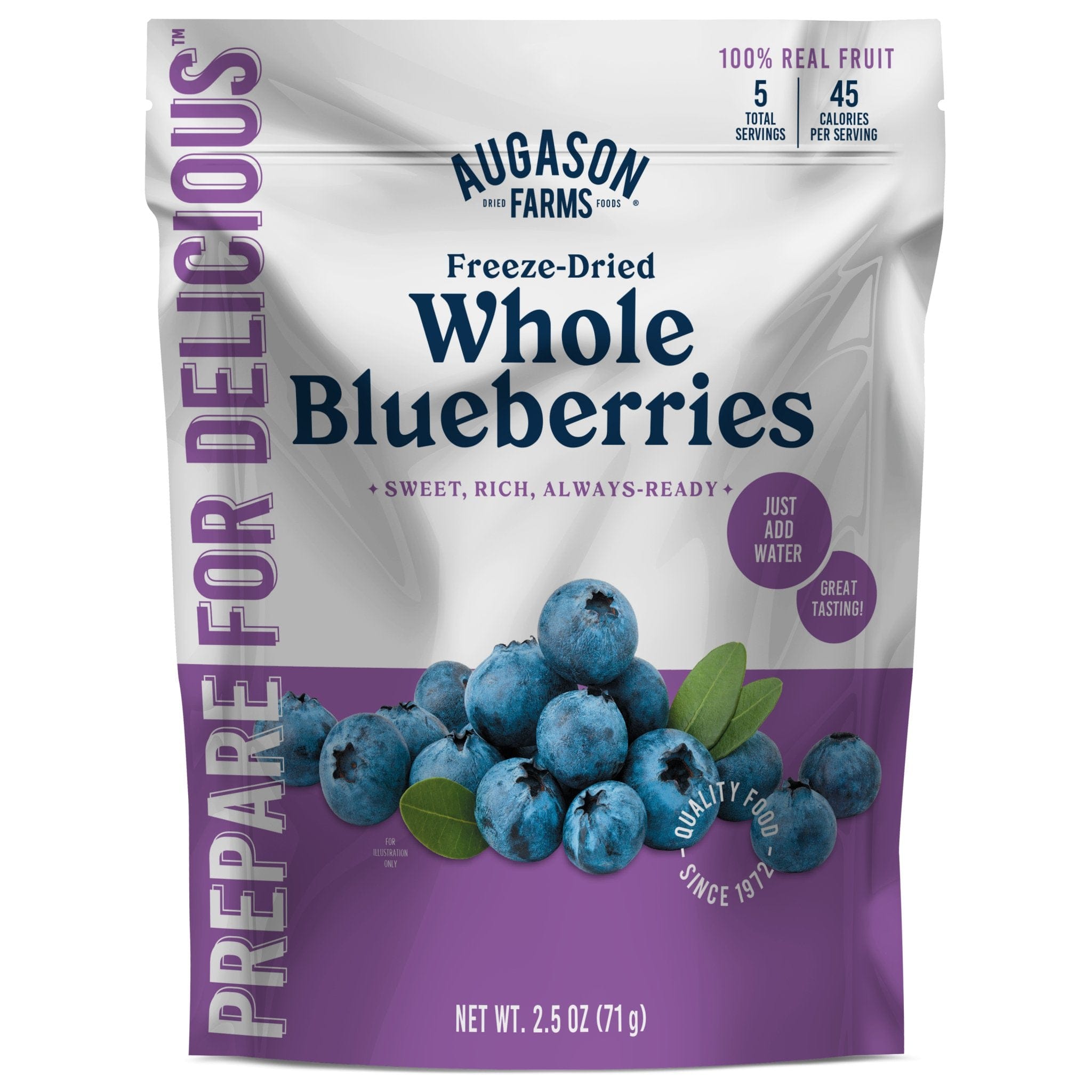 Augason Farms Freeze Dried Whole Blueberries Pouch, 5 Servings Freeze Dried Whole Blueberries Pouch - 5 Servings