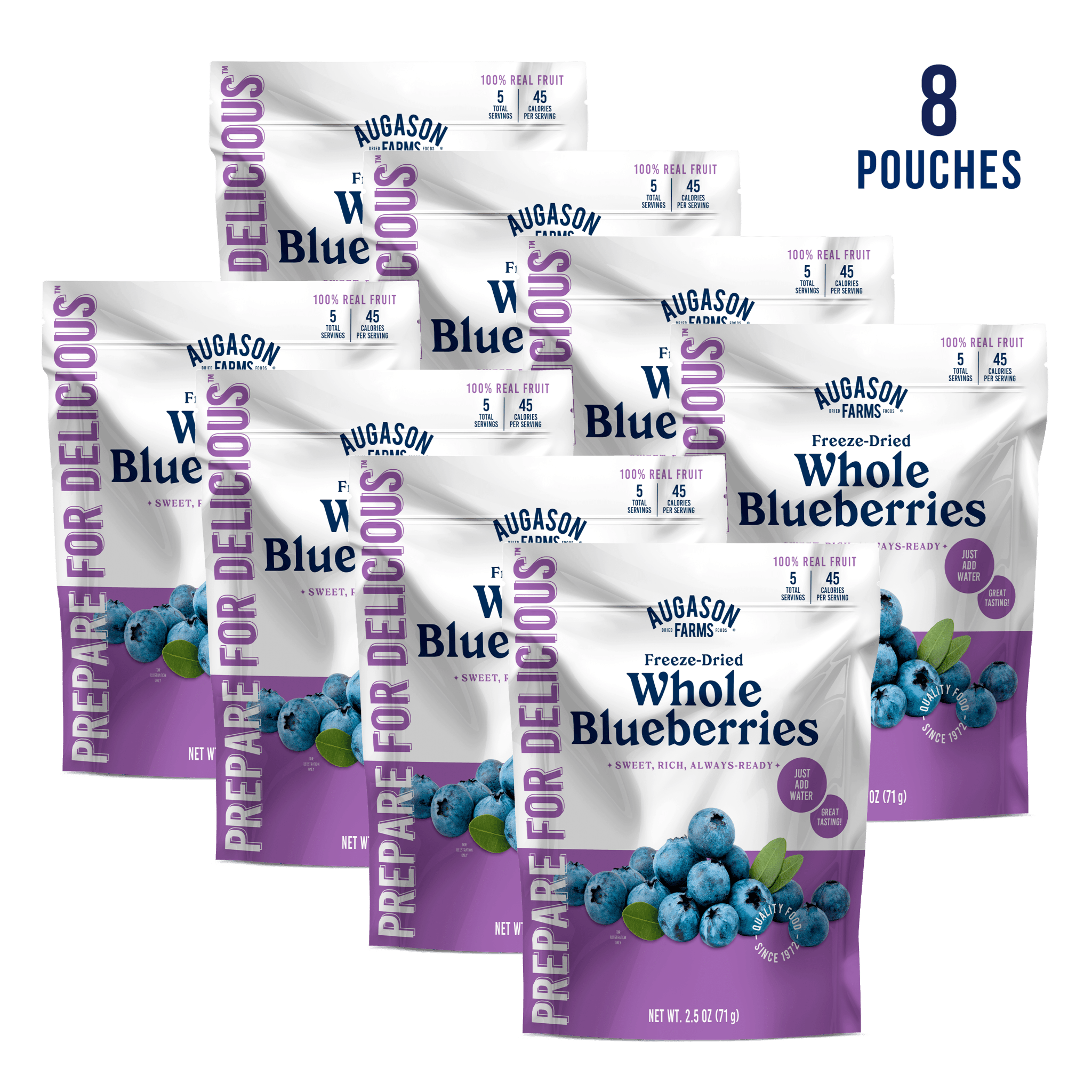 Augason Farms Freeze Dried Whole Blueberries Pouch, 5 Servings Freeze Dried Whole Blueberries Pouch - 5 Servings
