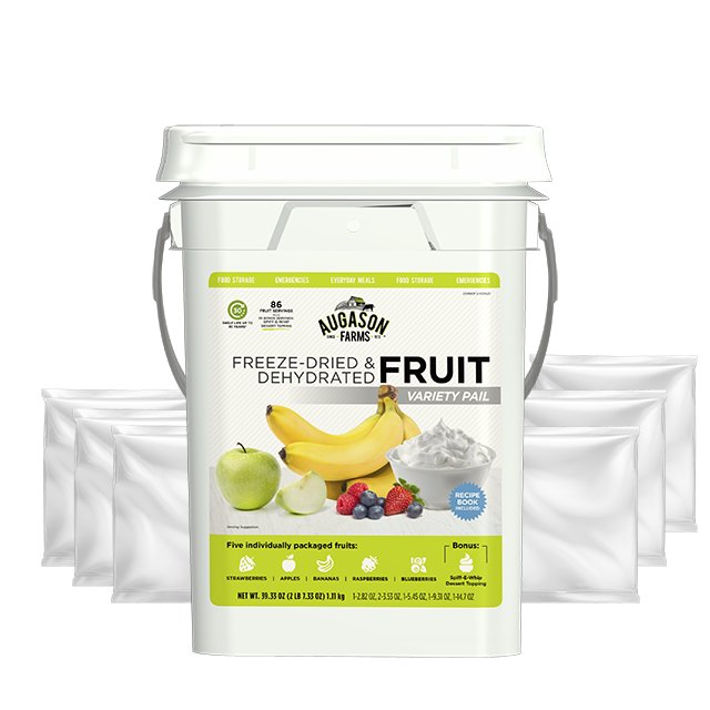 Dehydrated & Freeze Dried Fruit Variety Pail, 86 Servings