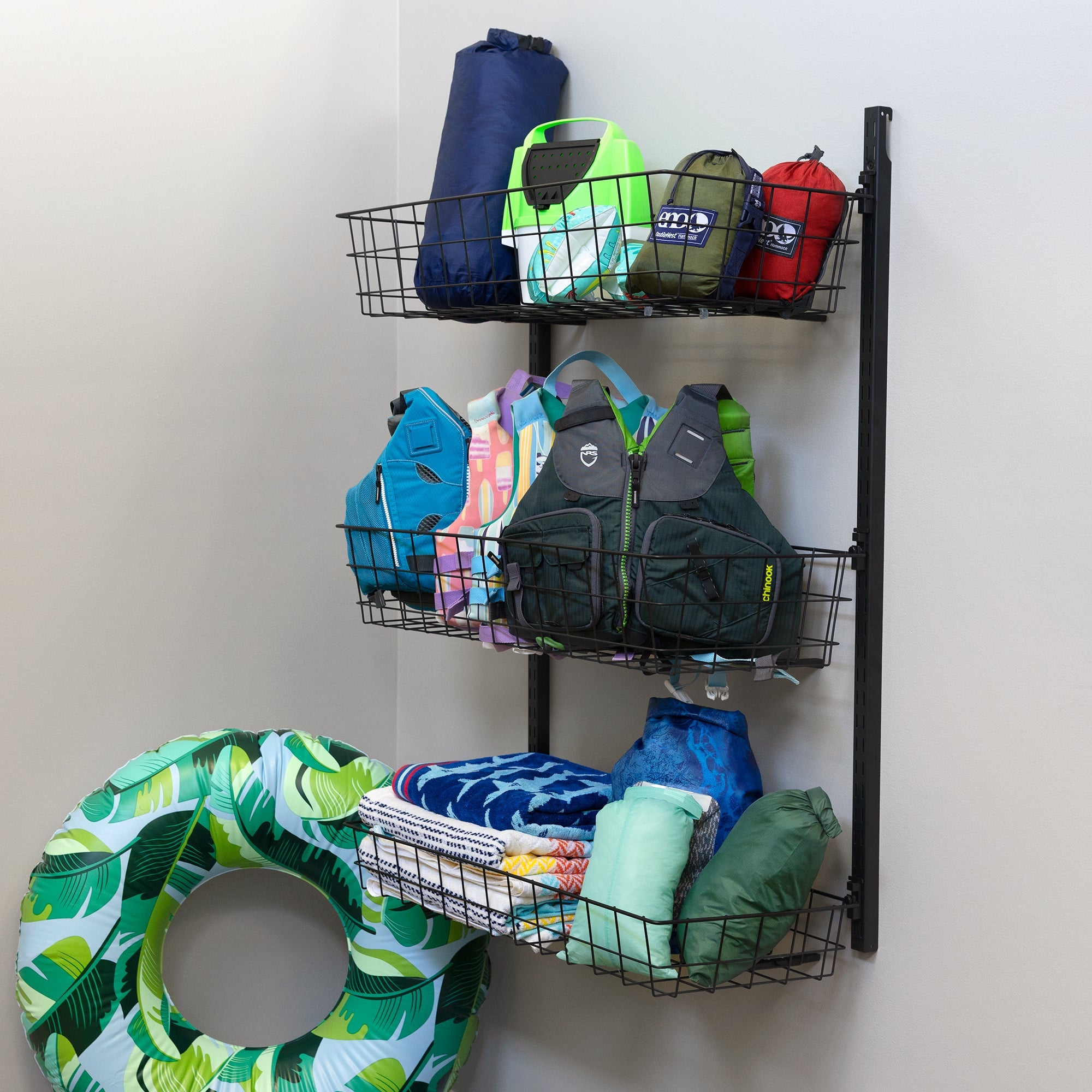G-Basket | Adjustable Wall Storage System | Holds 120 lbs