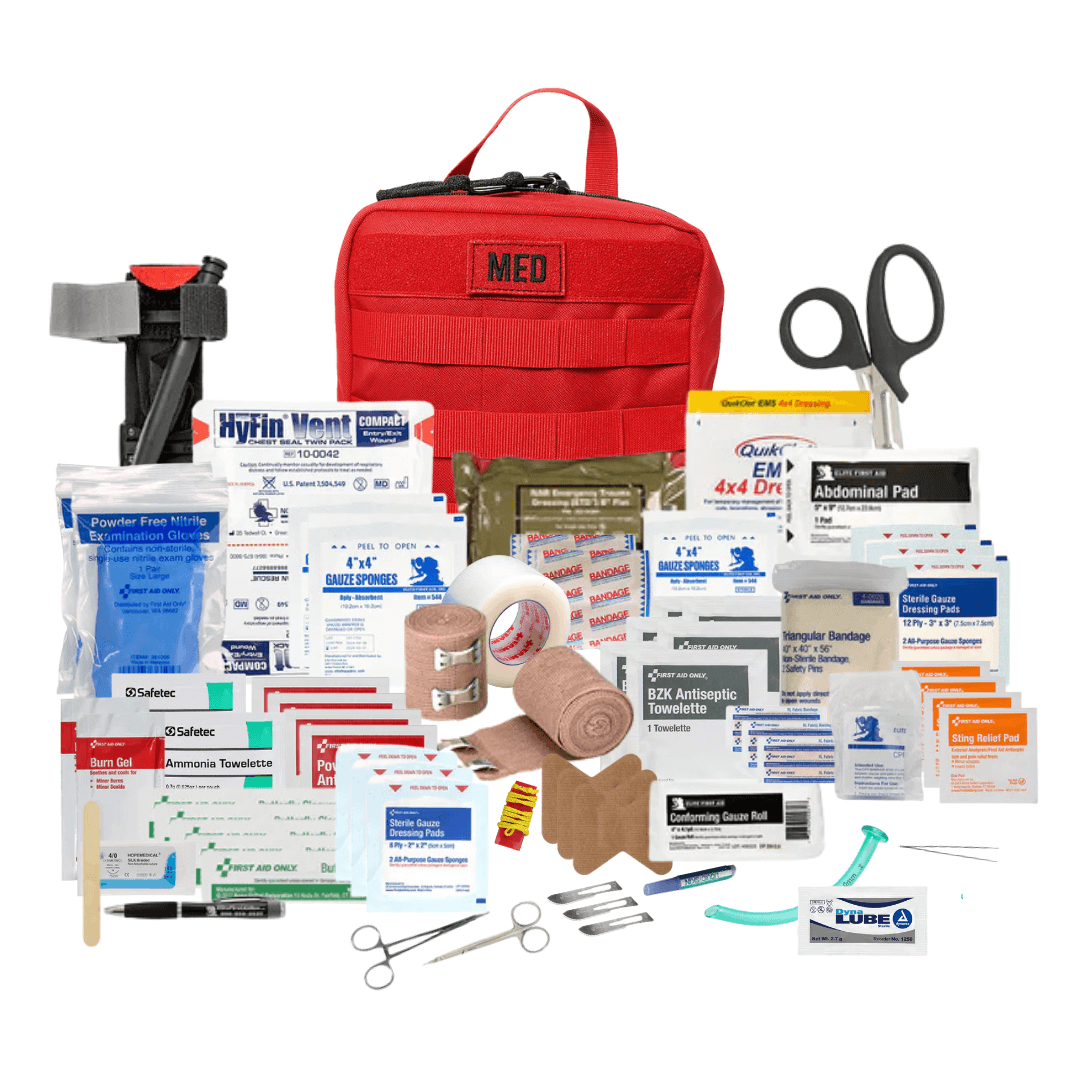 General Purpose First Aid Kit by Med Pro with 79 trauma and wound care pieces in a compact MOLLE pouch