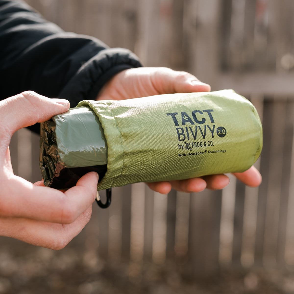 Tact Bivvy 2.0 ultralight waterproof emergency sleeping bag with HeatEcho thermal insulation and survival features