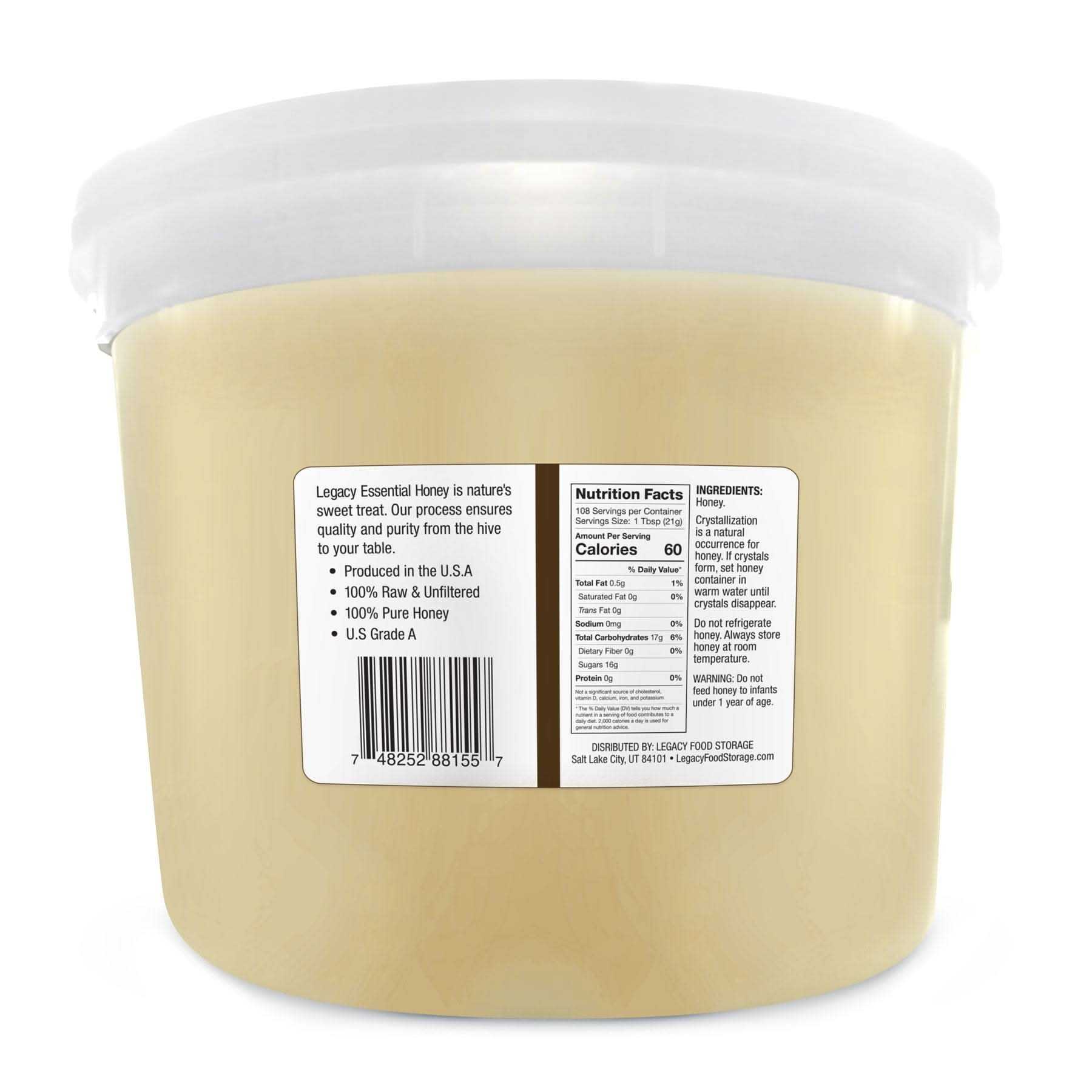 Legacy Food Storage Bulk Single Items 100% Pure Honey - Raw and Unfiltered 100% Pure Honey - Raw and Unfiltered | Legacy Food Storage
