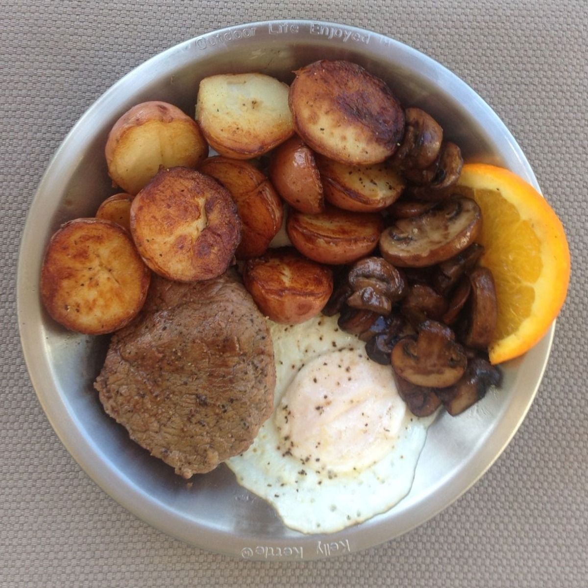 Camping Plate/Bowl set (2 pcs) Stainless Steel