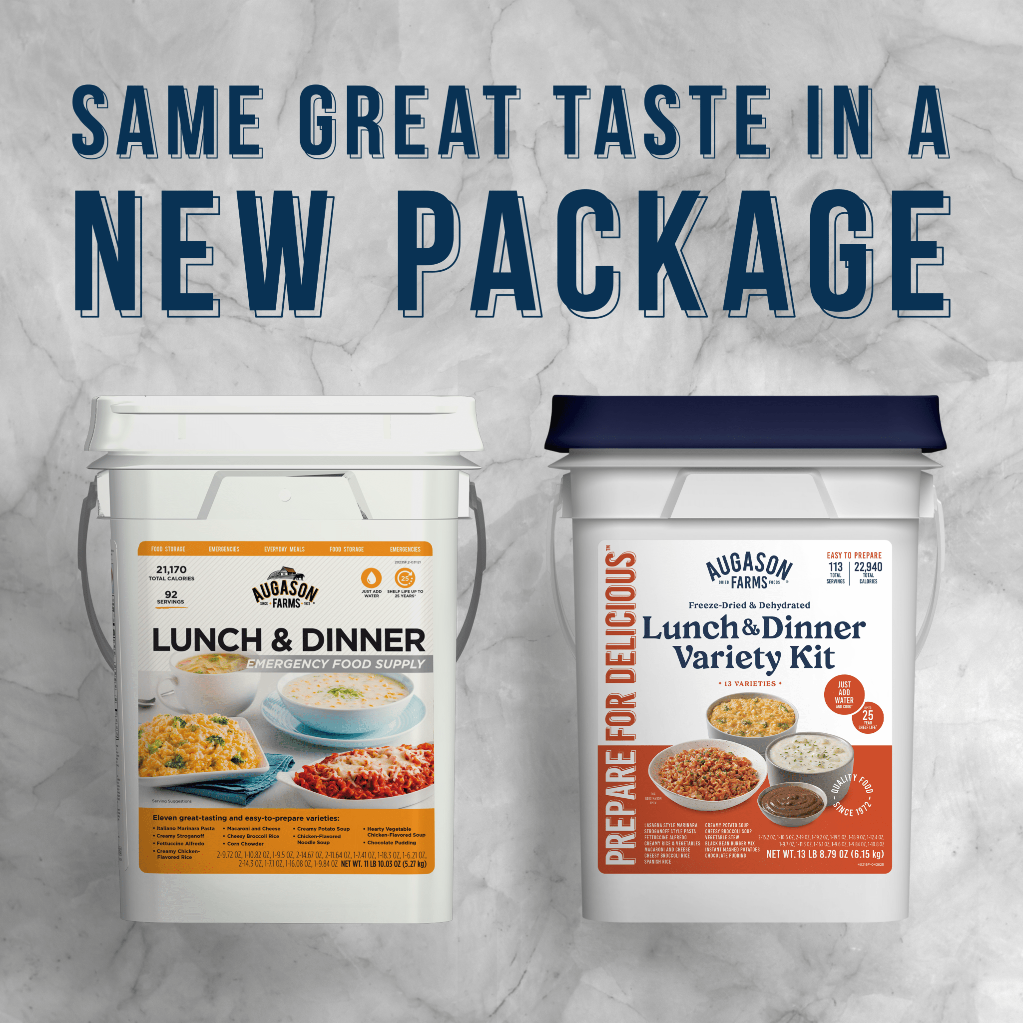 Lunch and Dinner Variety Pail, 122 Servings