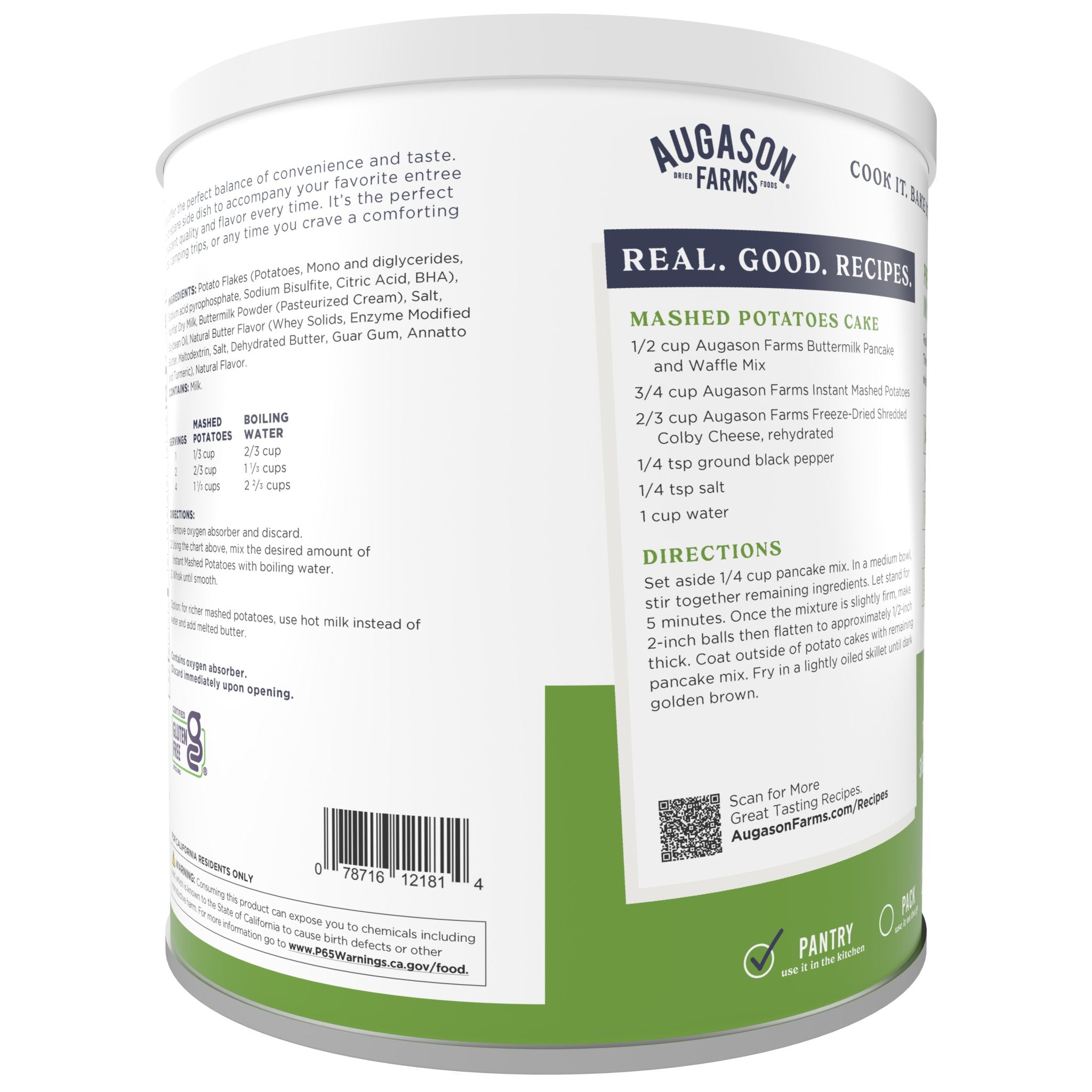 Instant Mashed Potatoes Can, 30 Servings