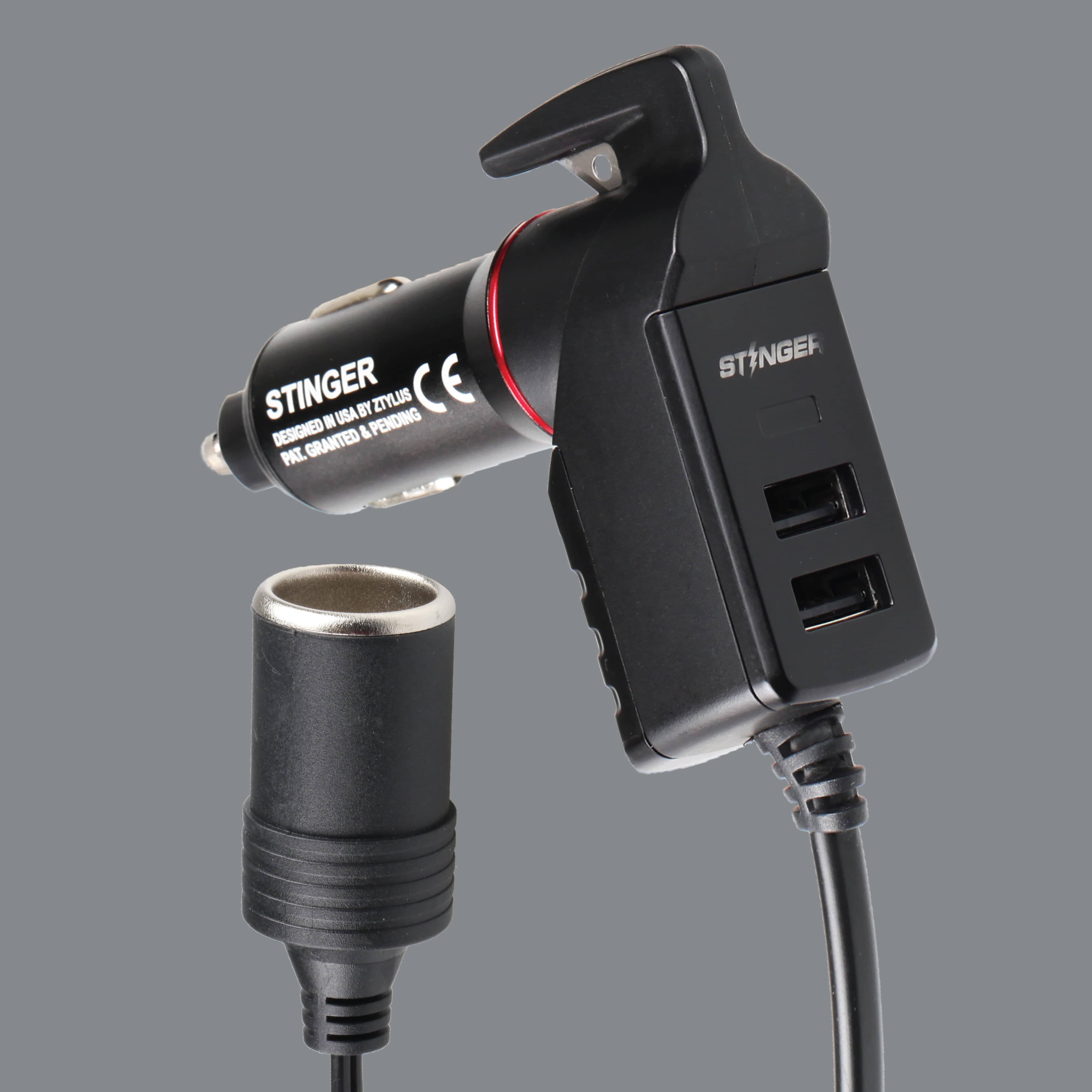 Stinger Survival Tools Emergency Escape Tool USB Car Charger Emergency Tool With Single Cigarette Lighter Connection USB Car Charger Emergency Tool - Lighter Connection | Stinger