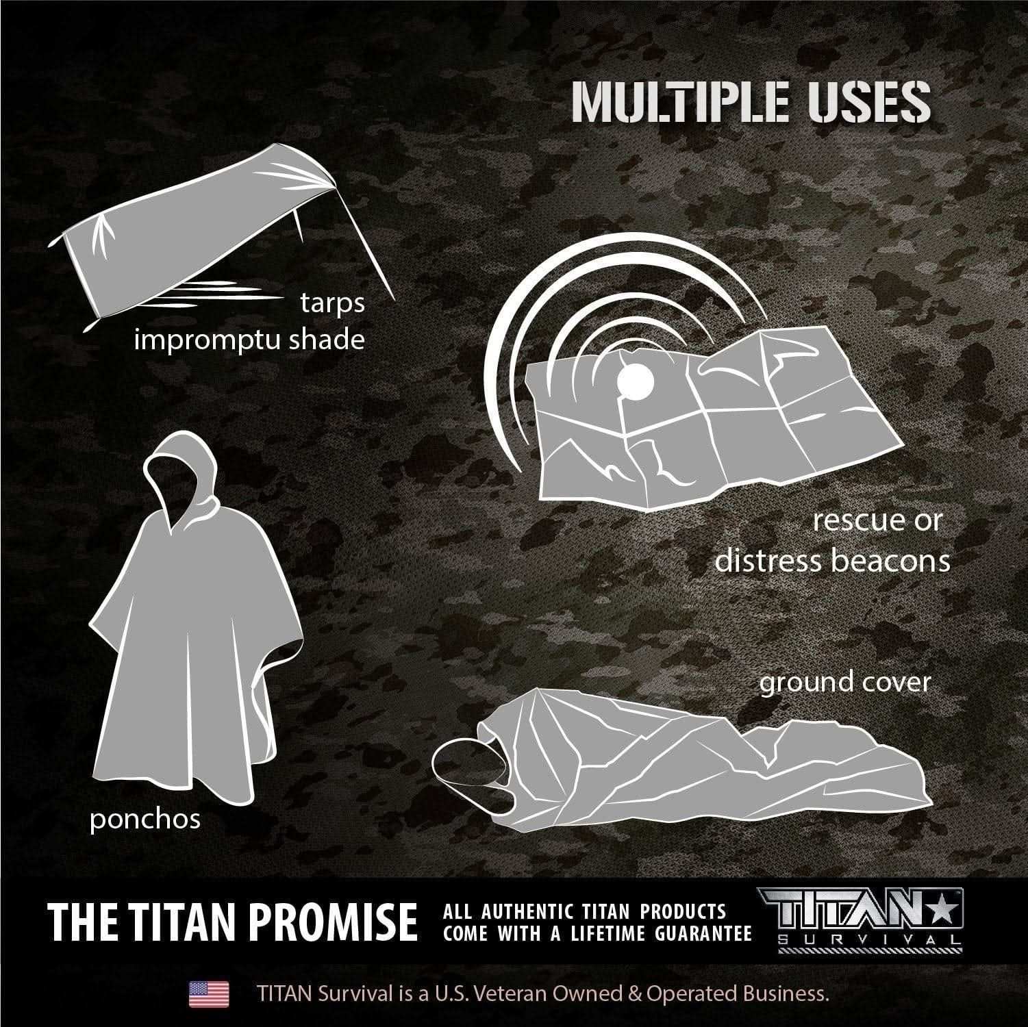 TITAN Survival Survival Blankets XL Emergency Survival Blankets, 5-Pack XL Emergency Survival Blankets, 5-Pack | TITAN Survival