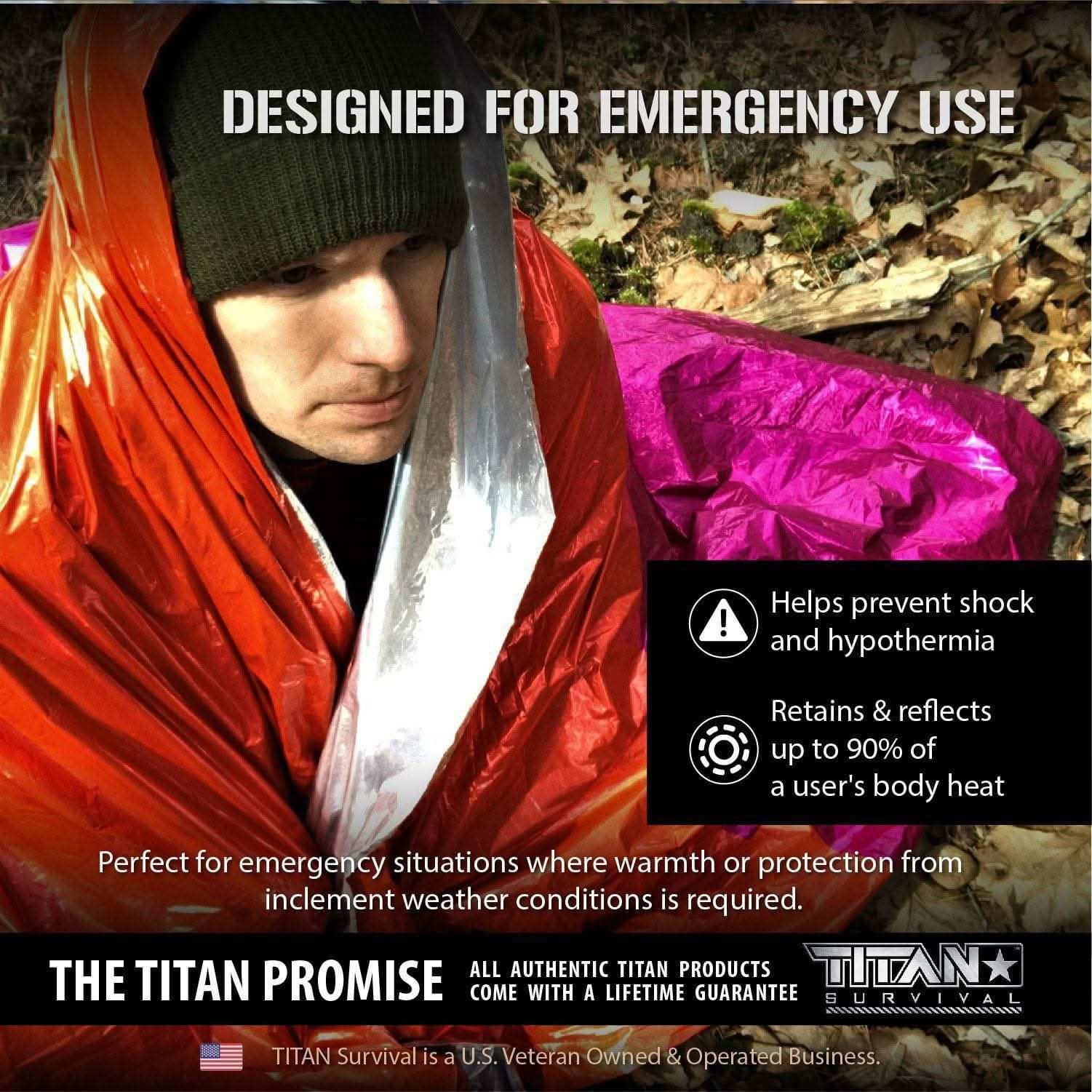 TITAN Survival Survival Blankets XL Emergency Survival Blankets, 5-Pack XL Emergency Survival Blankets, 5-Pack | TITAN Survival