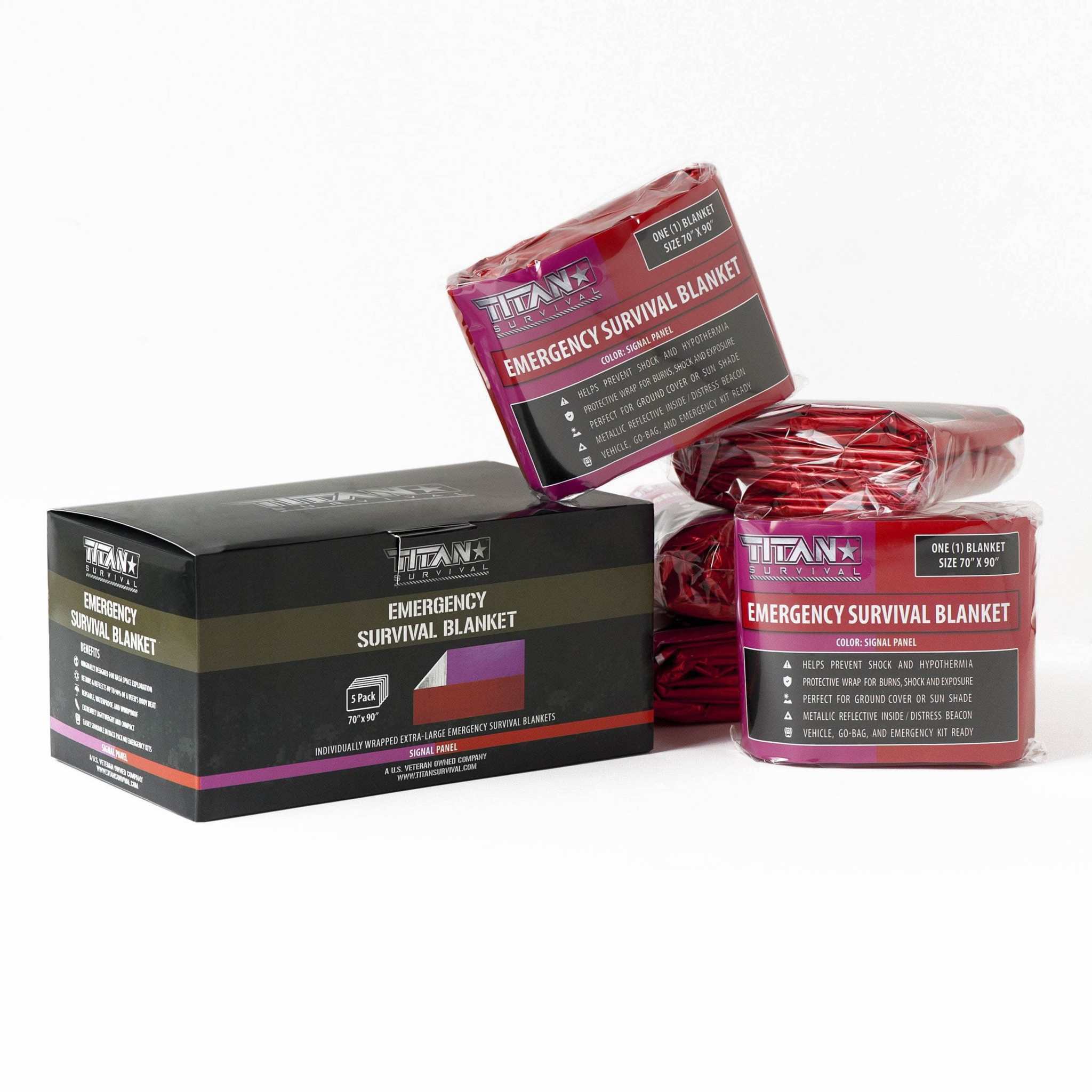TITAN Survival Survival Blankets XL Emergency Survival Blankets, 5-Pack XL Emergency Survival Blankets, 5-Pack | TITAN Survival
