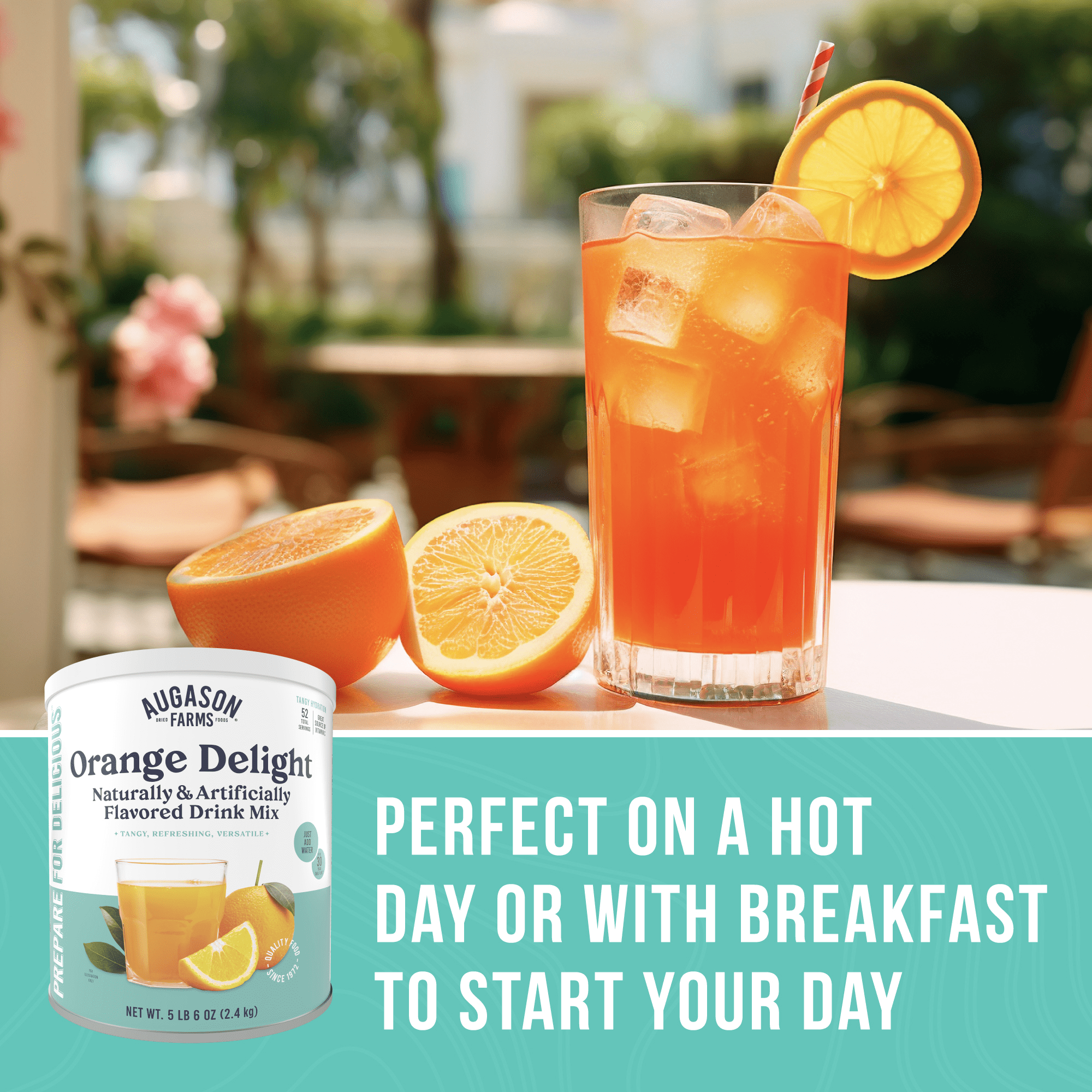 Augason Farms Orange Delight Drink Mix Can, 52 Servings Orange Delight Drink Mix Can - 52 Servings