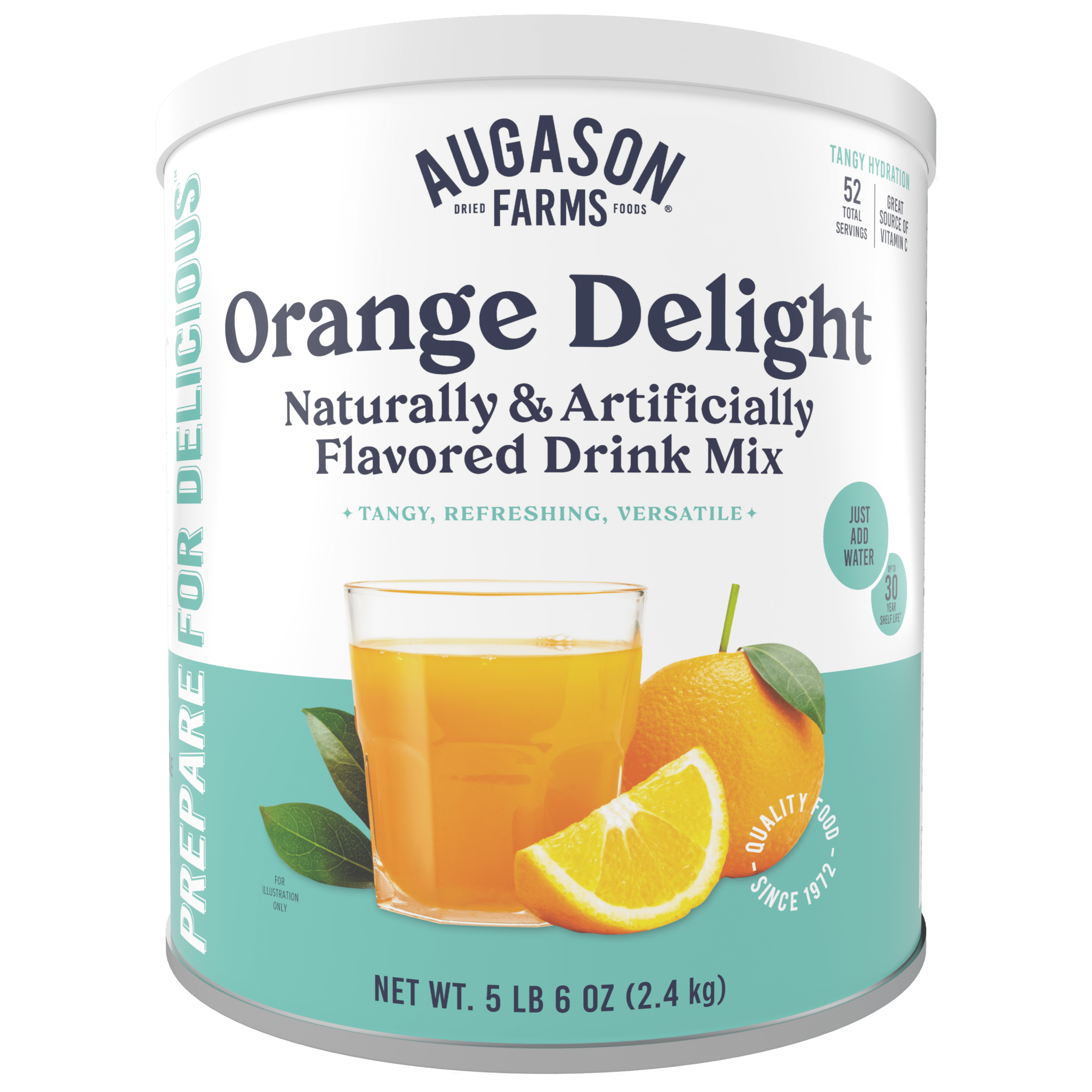 Augason Farms Orange Delight Drink Mix Can, 52 Servings Orange Delight Drink Mix Can - 52 Servings