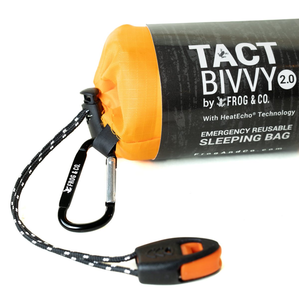 Compact Tact Bivvy® 2.0 ultralight waterproof emergency sleeping bag with HeatEcho™ thermal insulation and survival features