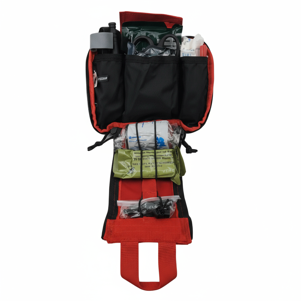 Compact Patrol Trauma Kit with rapid access bleeding control in tactical nylon case