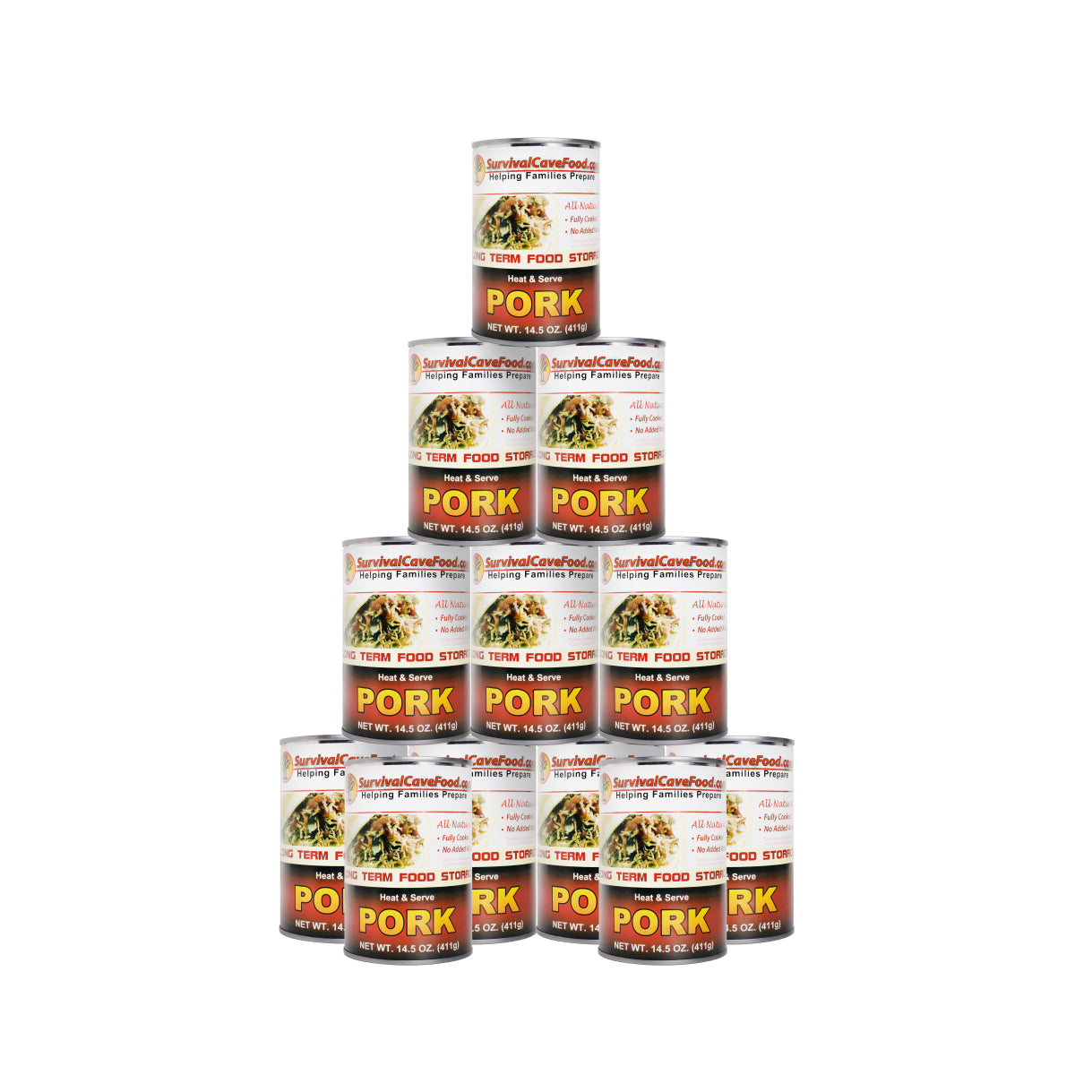 Survival Cave Pork 12 – 14.5 oz Cans – Ready to Eat Canned Meat