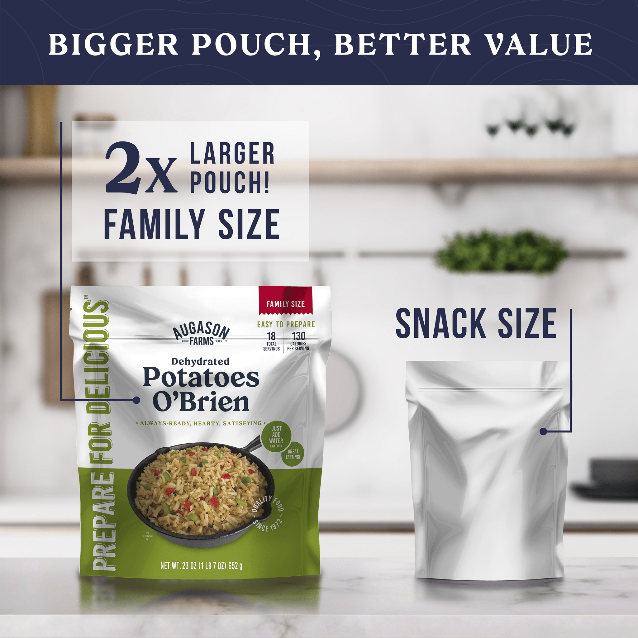 Potatoes O'Brien Family Size Pouch, 18 Servings