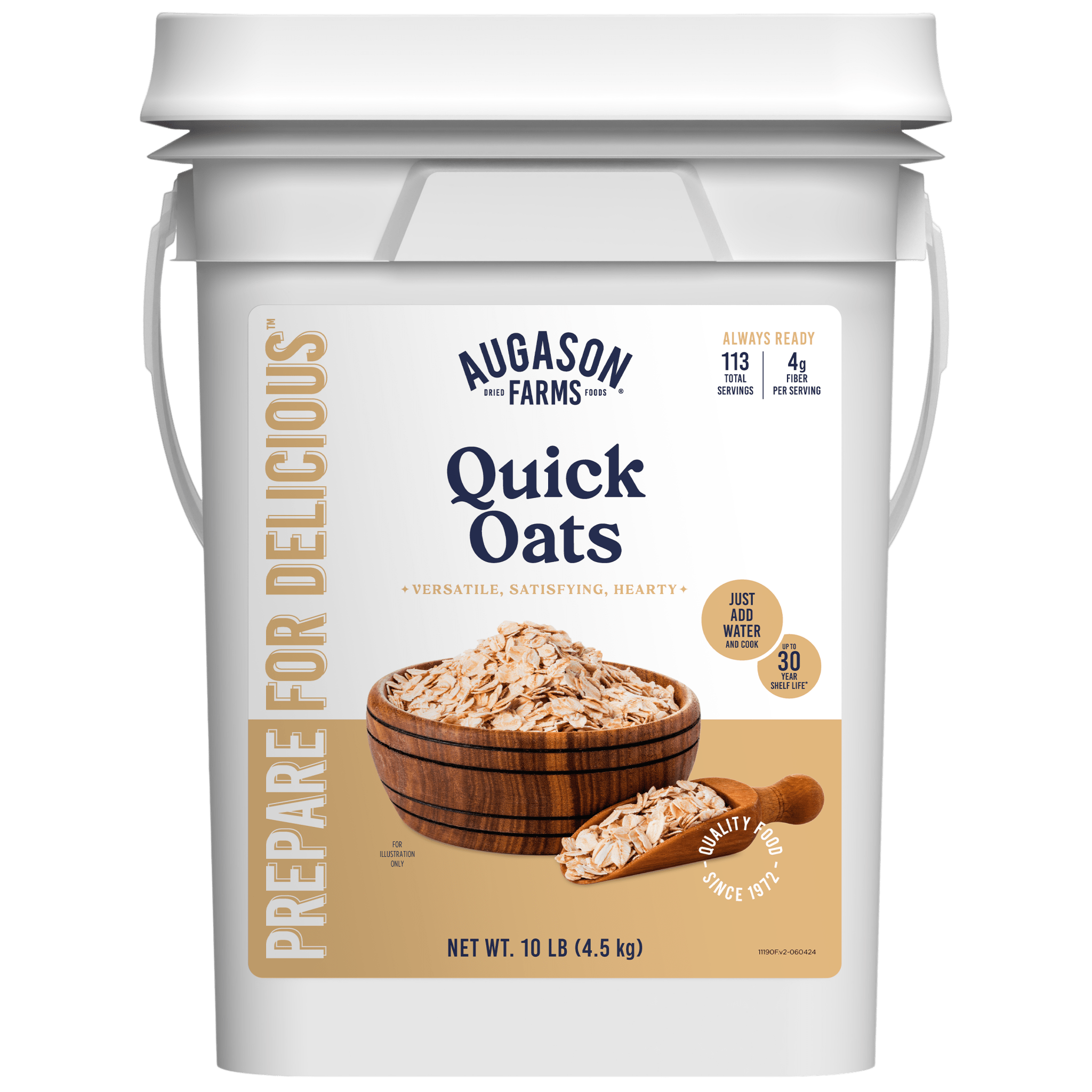 Quick Oats 4 Gallon Pail, 113 Servings