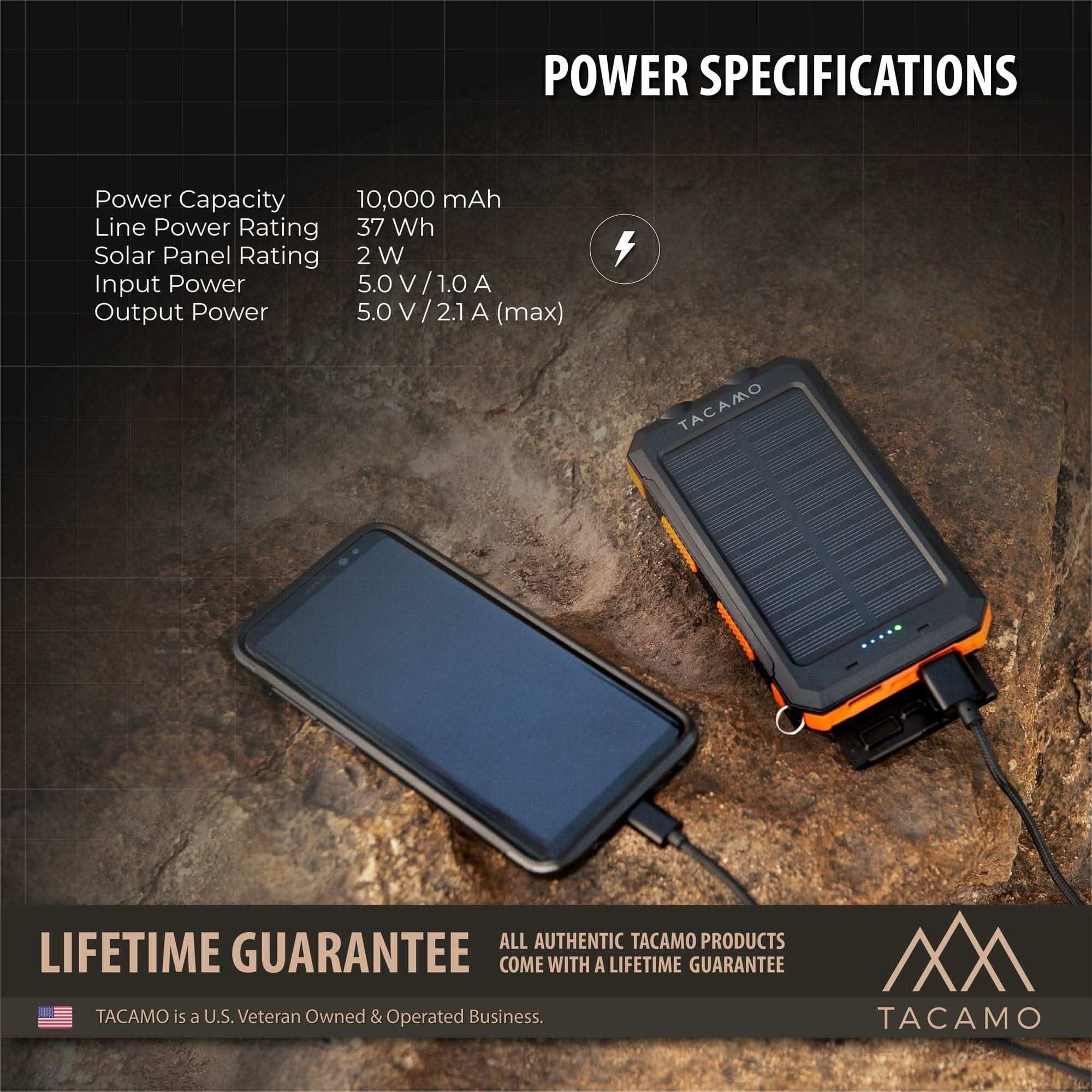 TITAN Survival Electronics Solar Power Bank, USB Rechargeable Solar Power Bank, USB Rechargeable | TITAN Survival
