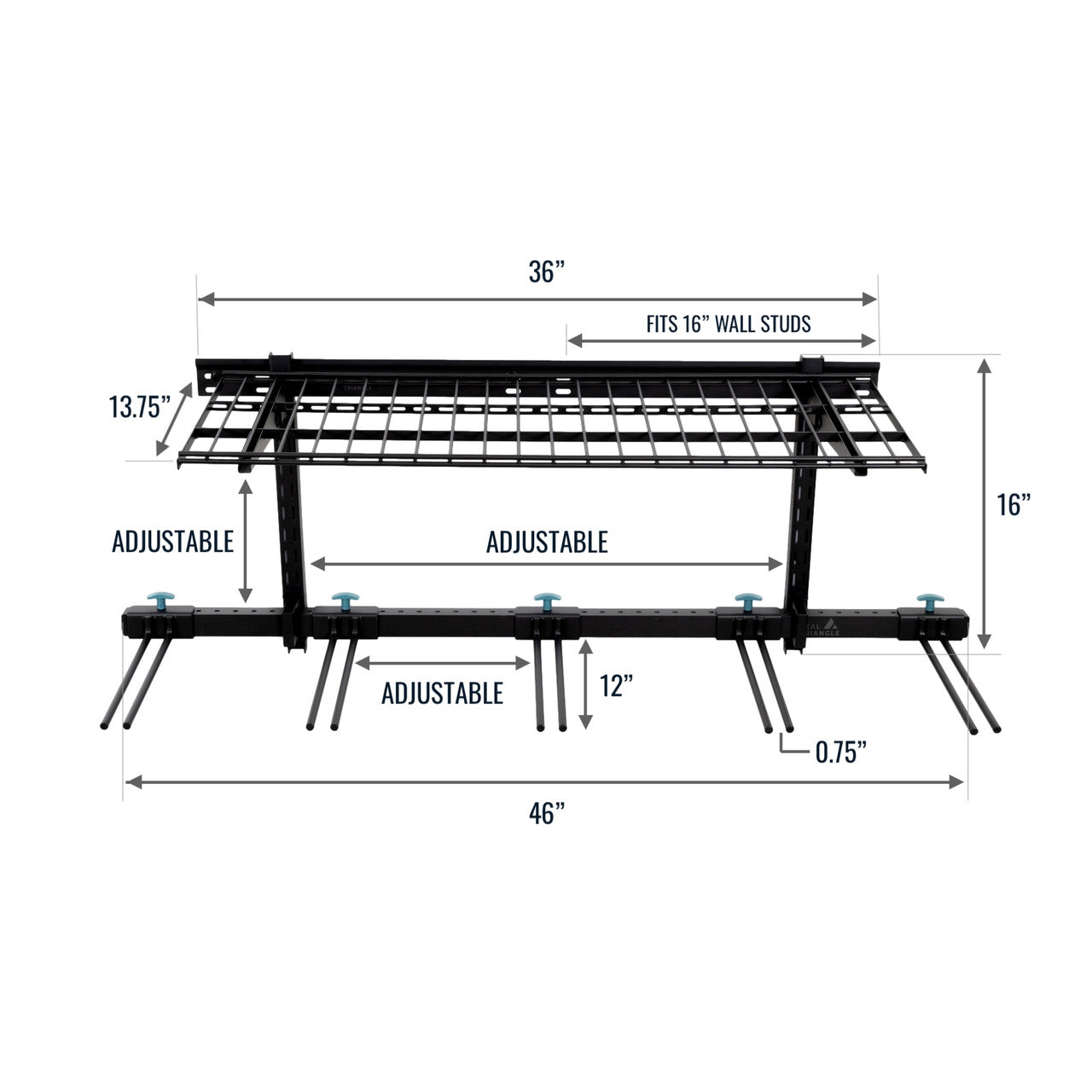 Solitude Ski + Shelf | Adjustable Wall Storage System | Holds 10 Pairs of Skis