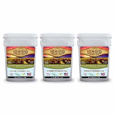 Heaven's Harvest 3 Pack Breakfast Kit Survival Breakfast Kit - Easy Emergency Food with 312 Servings