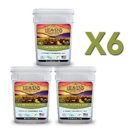 Heaven's Harvest 6 Month Combo Kit Emergency Food Storage - 6 Month Combo Kit for Long-Term Preparedness