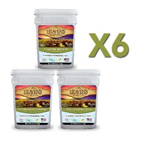 Heaven's Harvest 6 Month Combo Kit Emergency Food Storage - 6 Month Combo Kit for Long-Term Preparedness