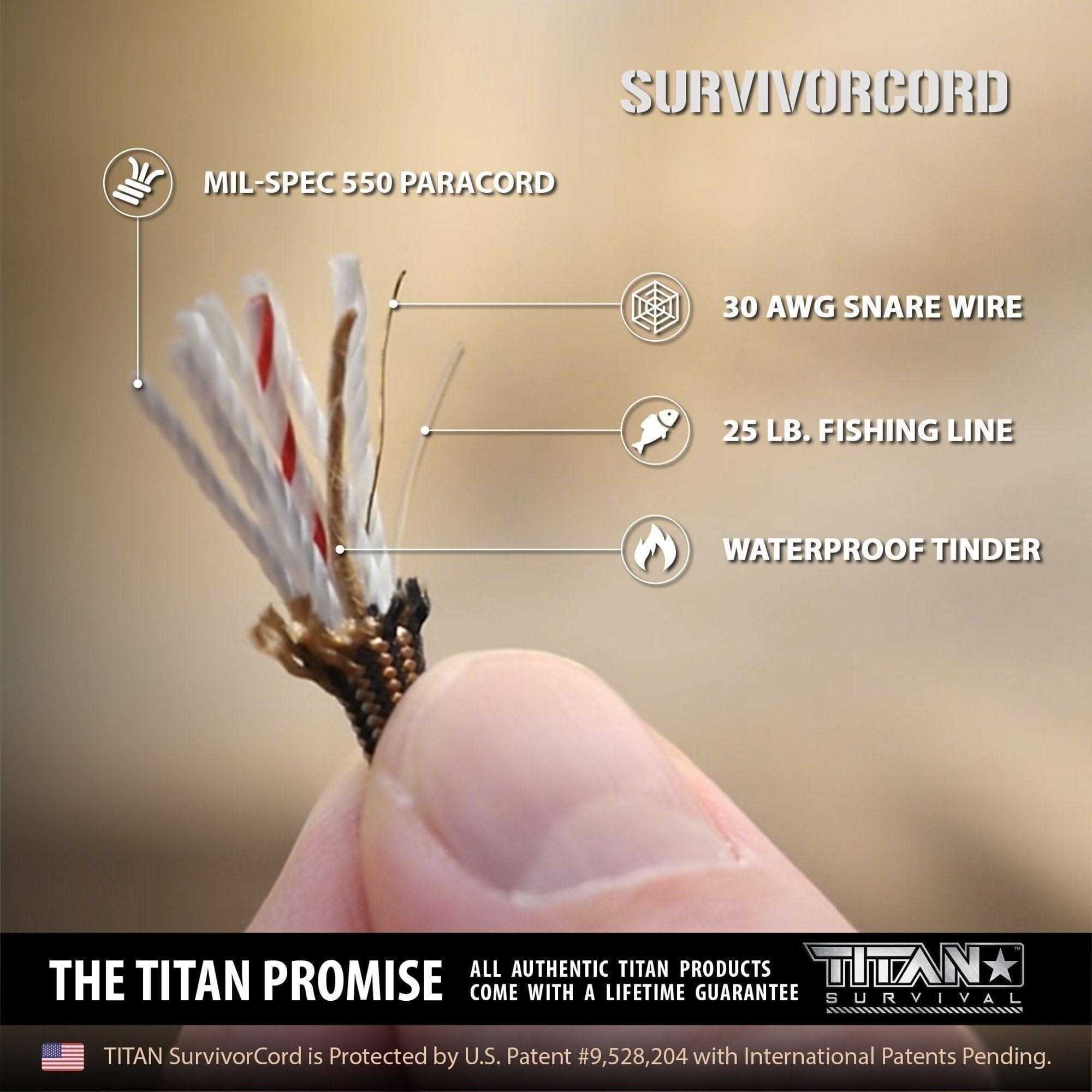 TITAN Survival SurvivorCord SurvivorCord | BLACK SurvivorCord - Black | TITAN Survival Paracord