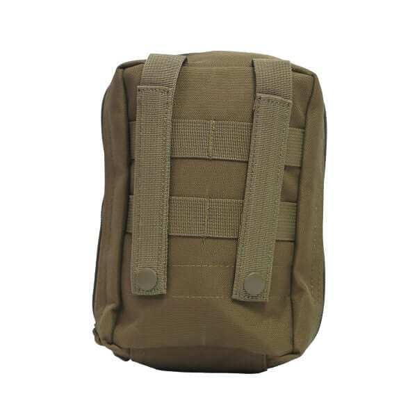 Tactical IFAK pouch with hemorrhage control supplies including tourniquet and hemostatic gauze
