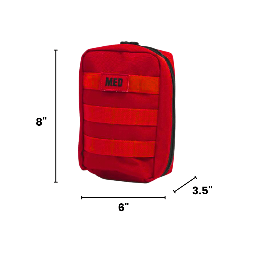 Compact Tactical IFAK with hemorrhage control supplies, tourniquet, hemostatic gauze, and chest seal in durable pouch with belt straps