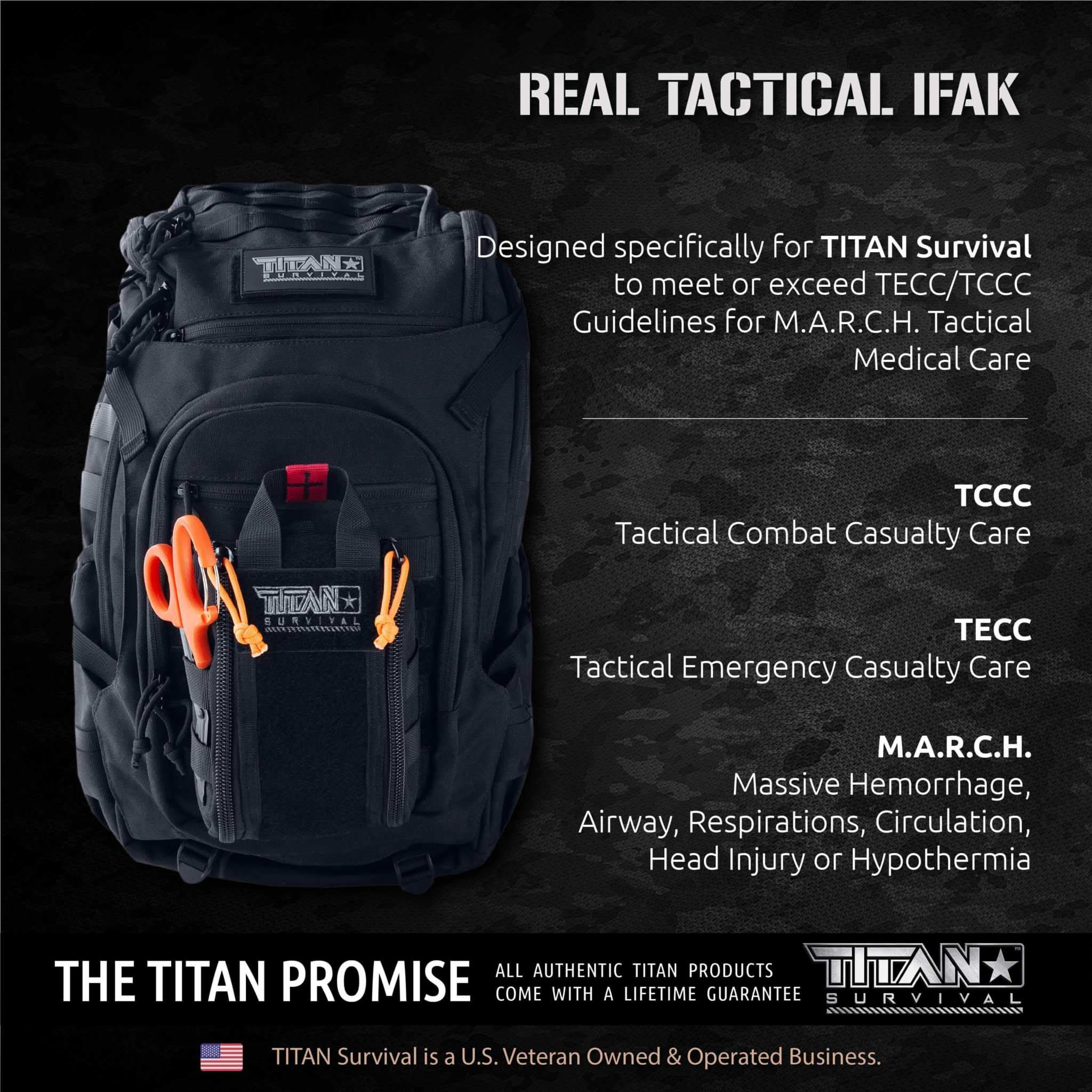 TITAN Survival Care Individual First Aid Kit (IFAK) - 2x Windlass Tourniquets Individual First Aid Kit - 2 Windlass Tourniquets for Tactical Medical Care