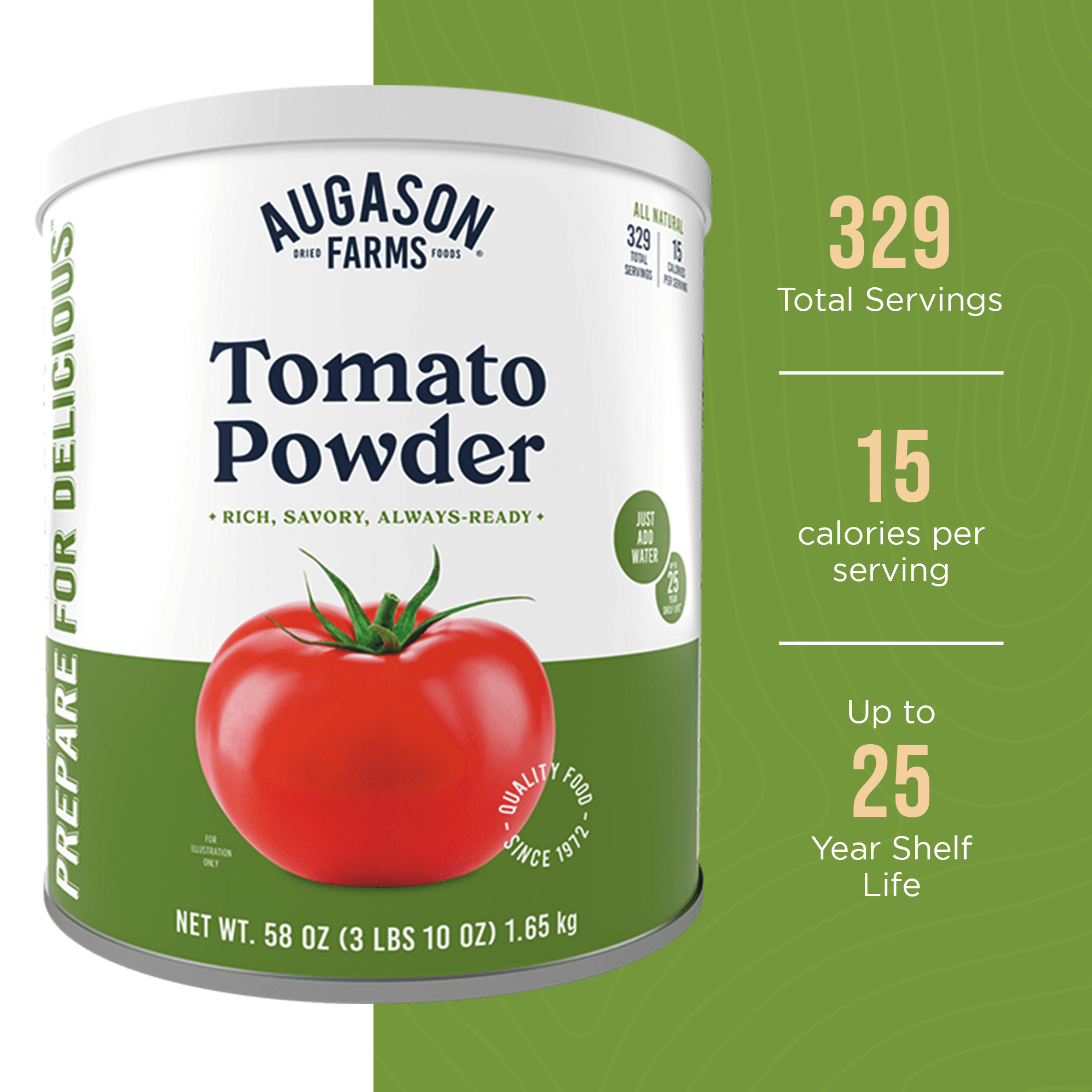 Augason Farms Tomato Powder Can for cooking and emergency food storage