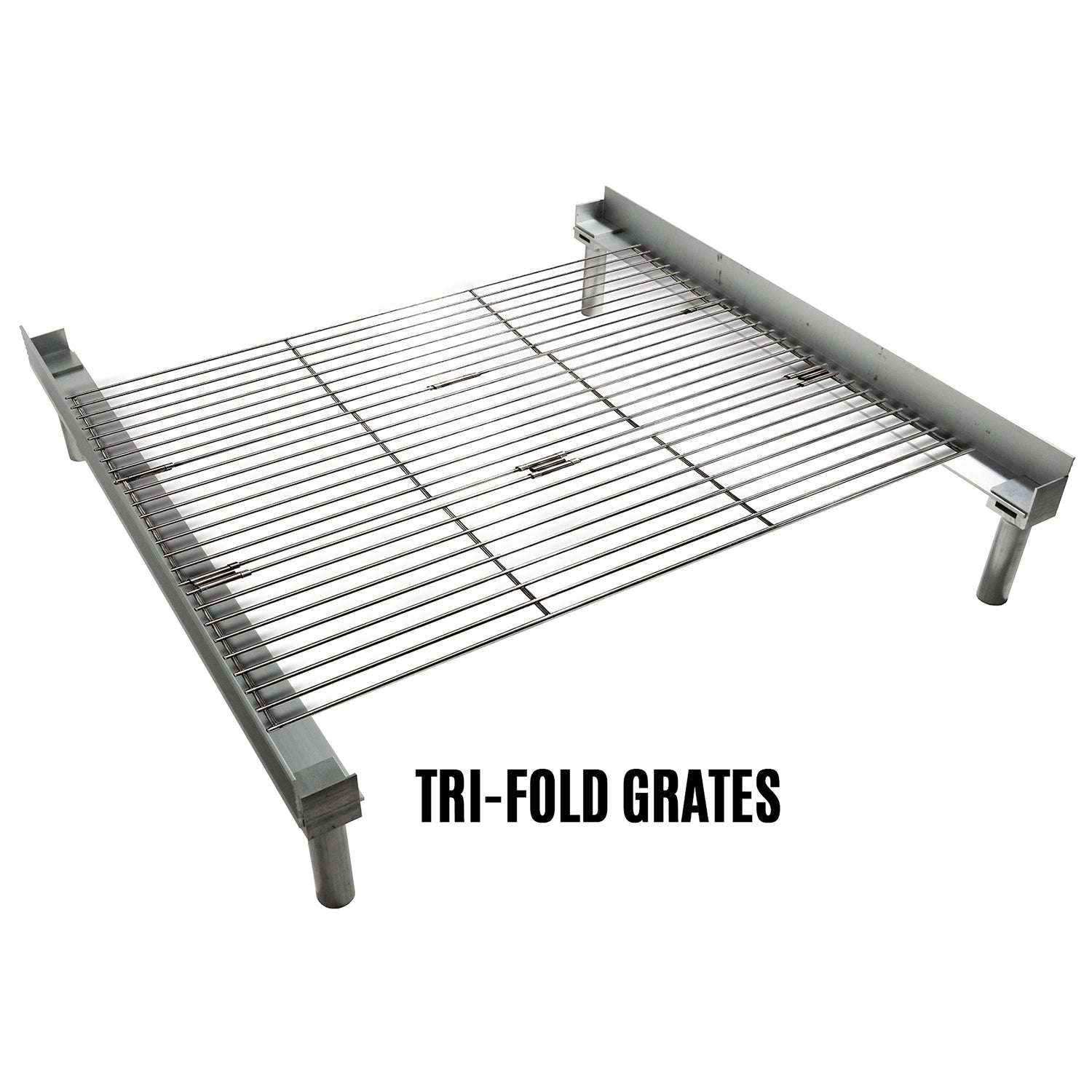 Pop-up fire pit grill grate made of metal for outdoor cooking