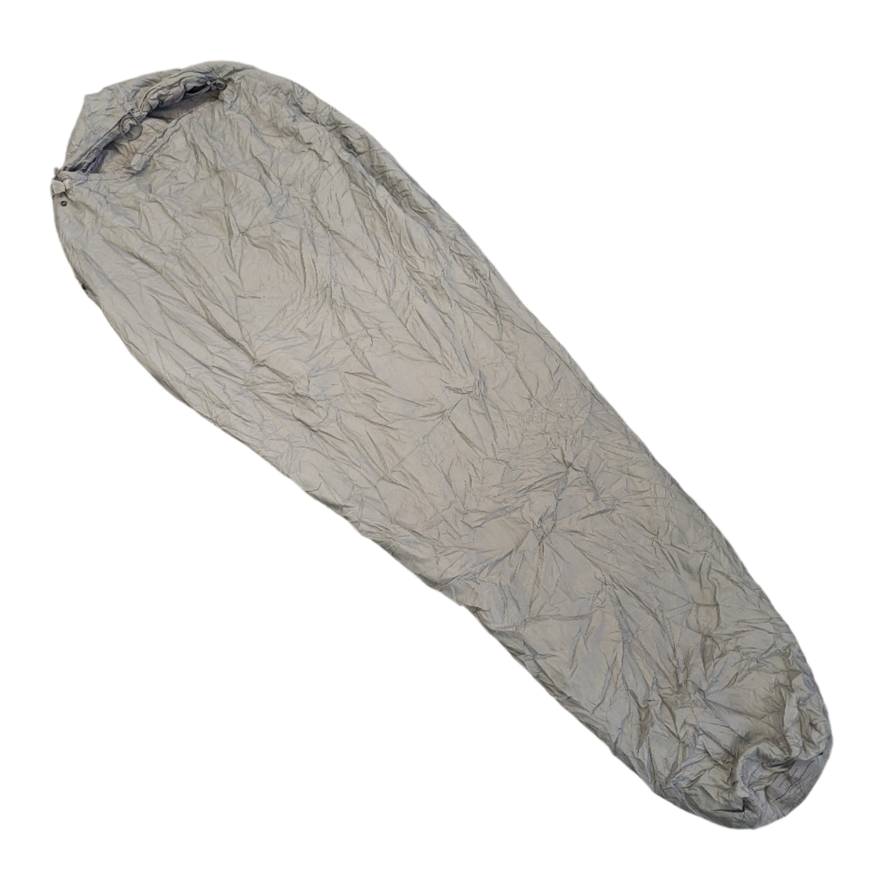 Military patrol sleeping bag in foliage green, lightweight surplus-grade bag for mild-weather field use